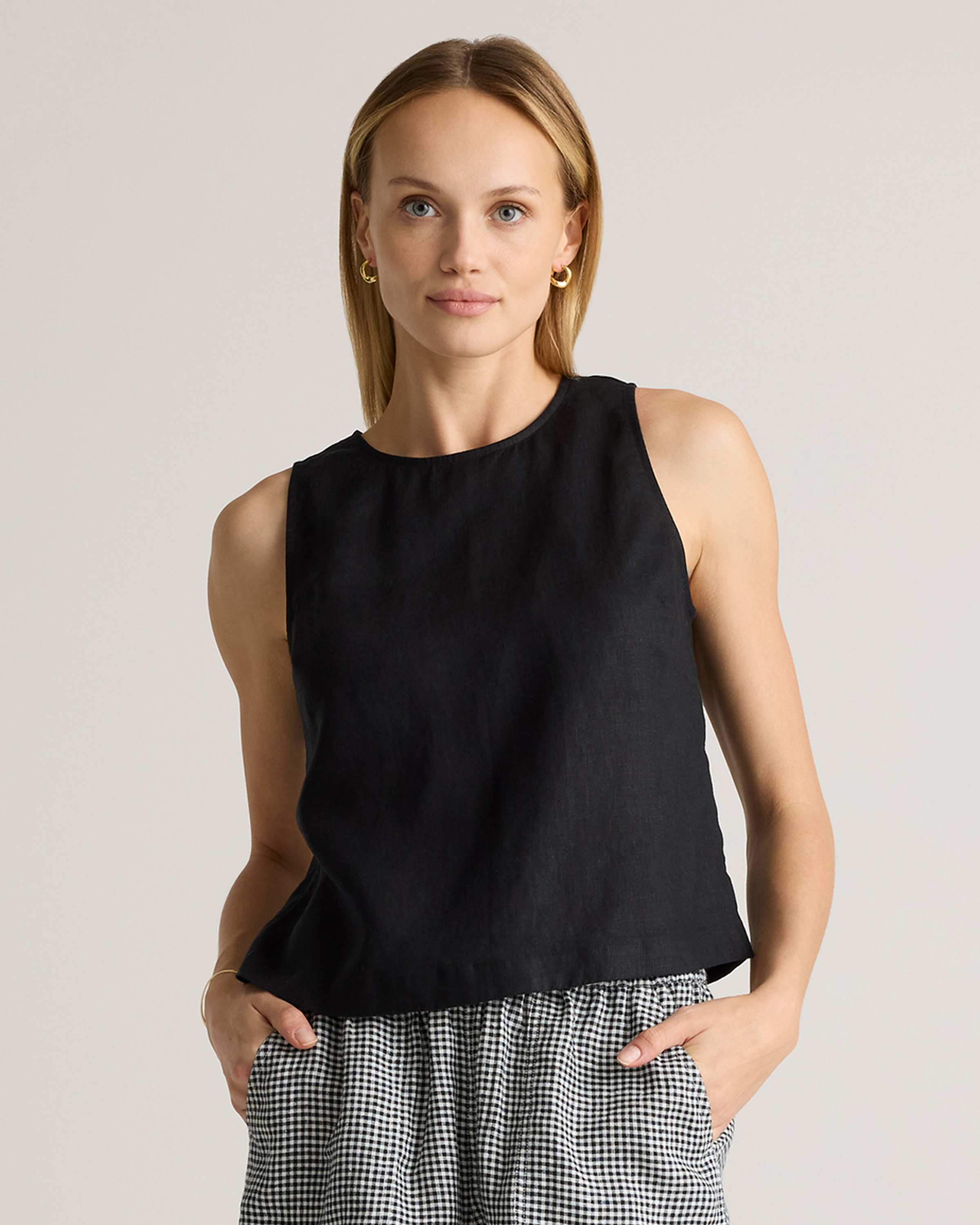 100% European Linen Cropped Tank — Image 26