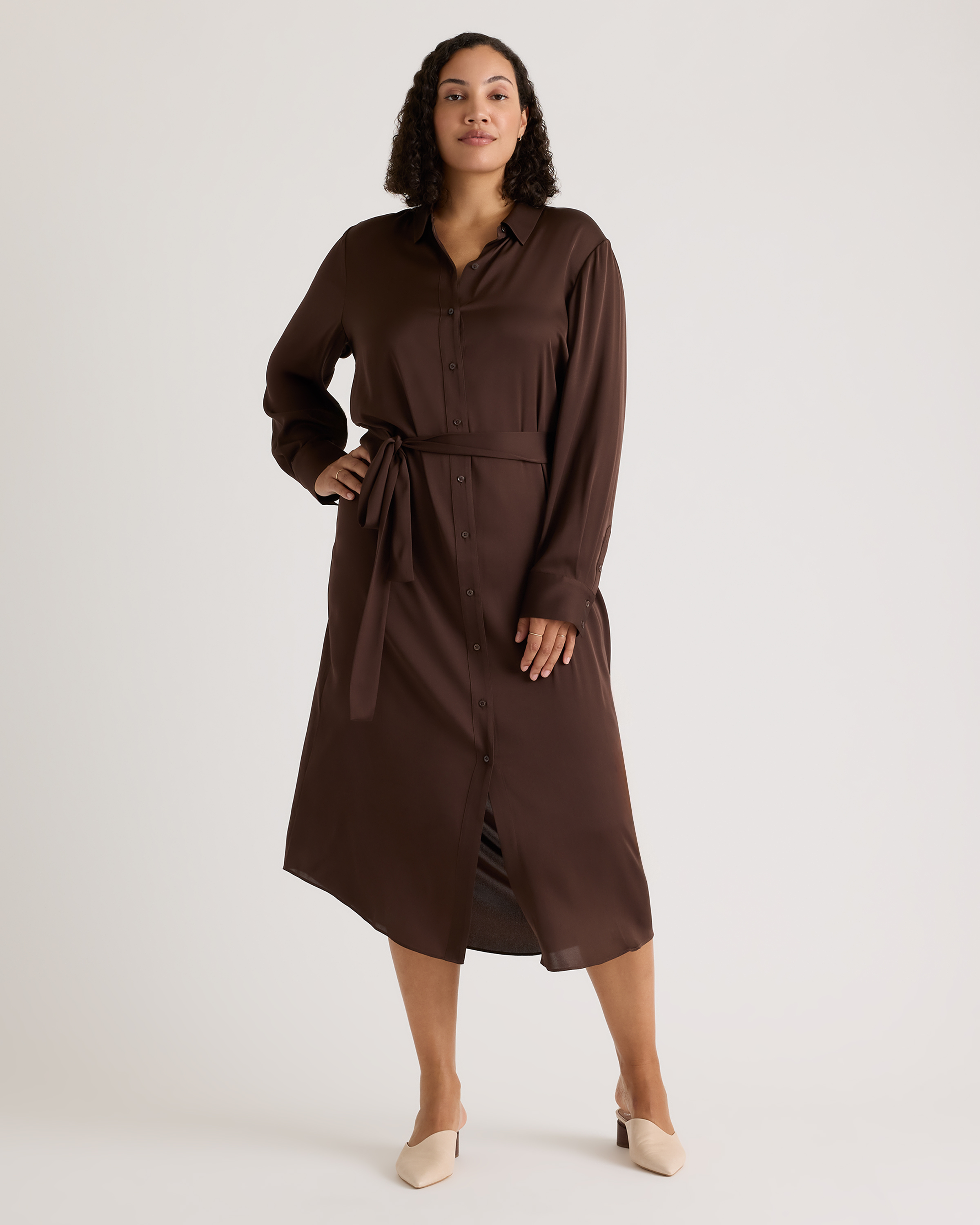 Washable Stretch Silk Maxi Shirt Dress — Image 31