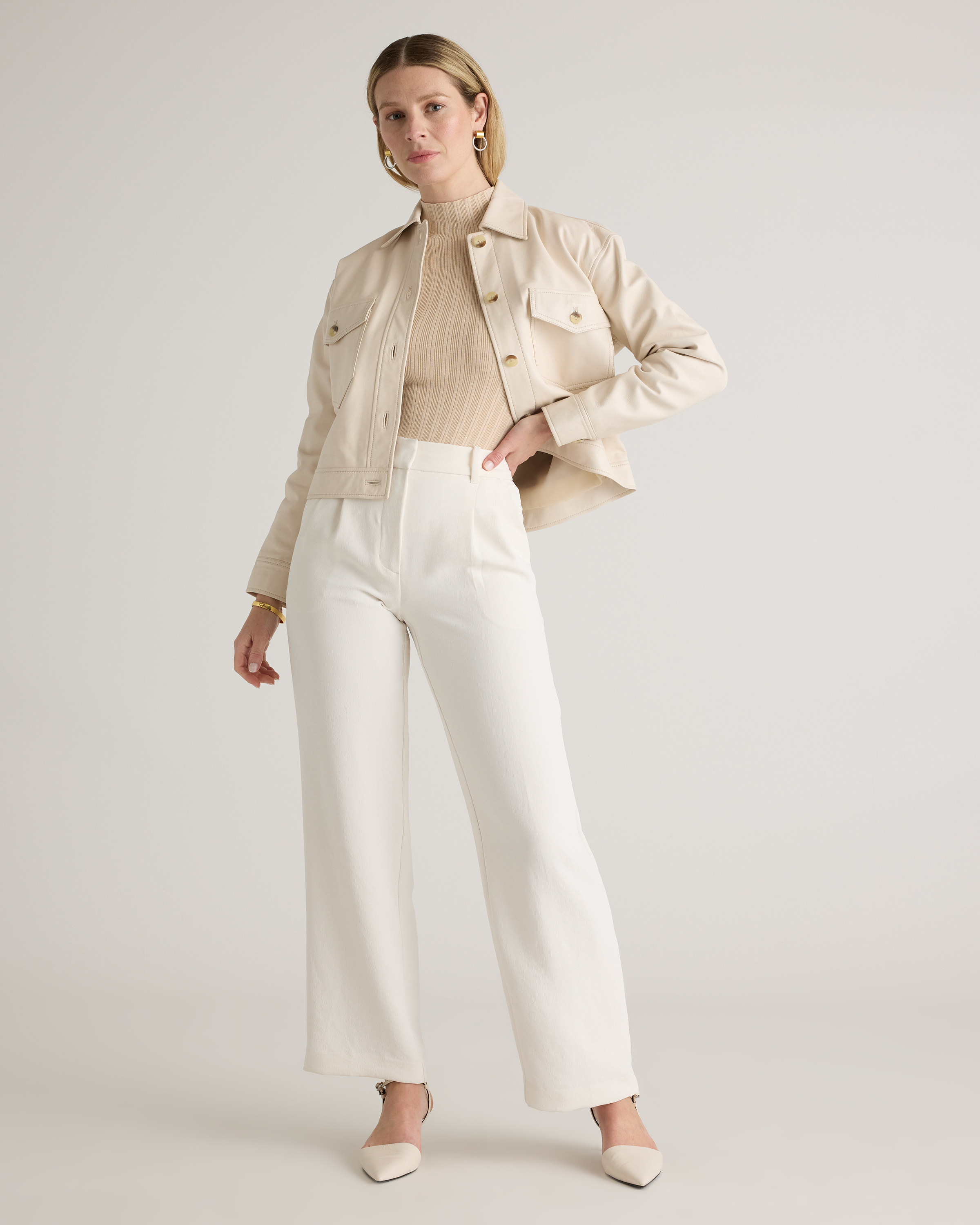 Cotton Cashmere Ribbed Turtleneck Bodysuit — Image 11