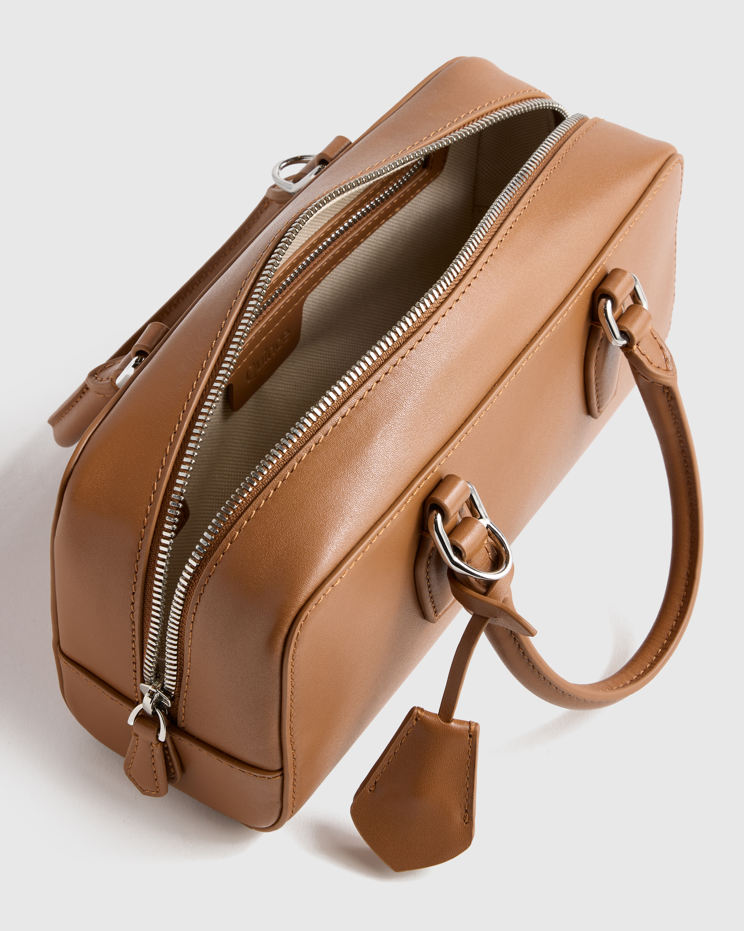 Italian Leather Mini Bowler Crossbody Satchel — Image 5