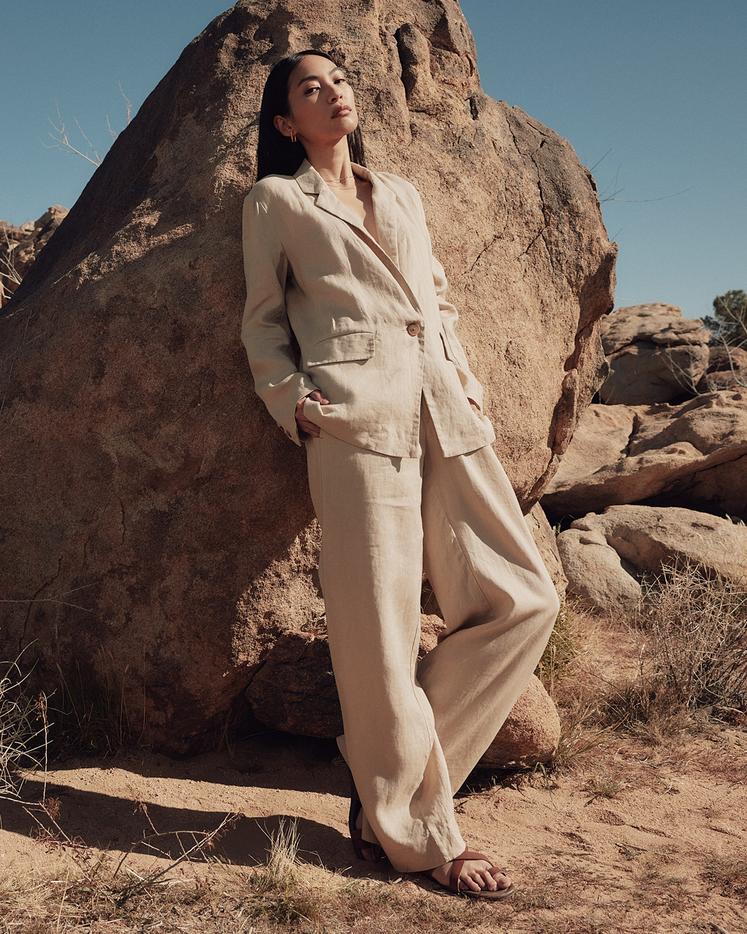 100% European Linen Wide Leg Pants — Image 14