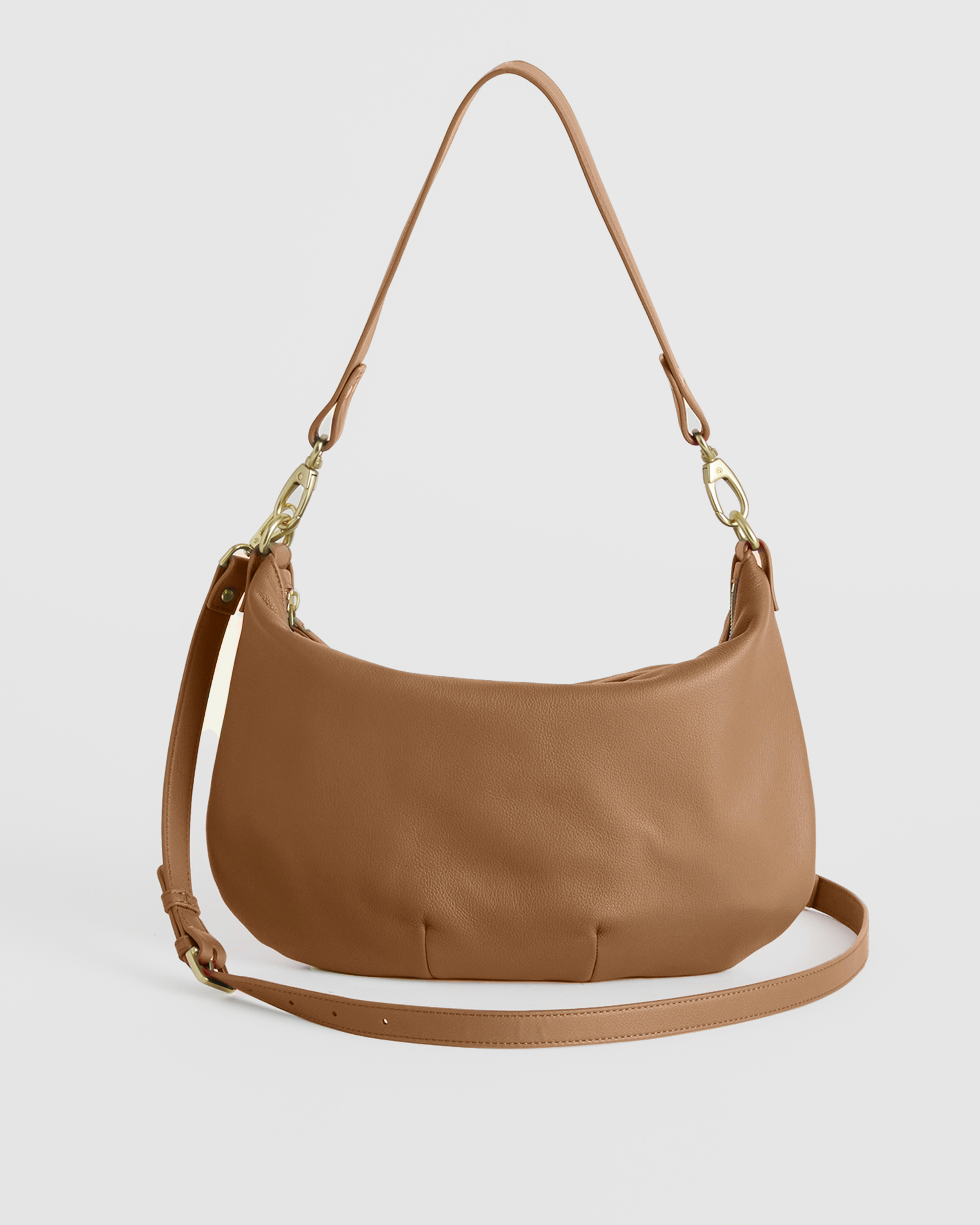Italian Leather Convertible Crescent Shoulder Bag — Image 15