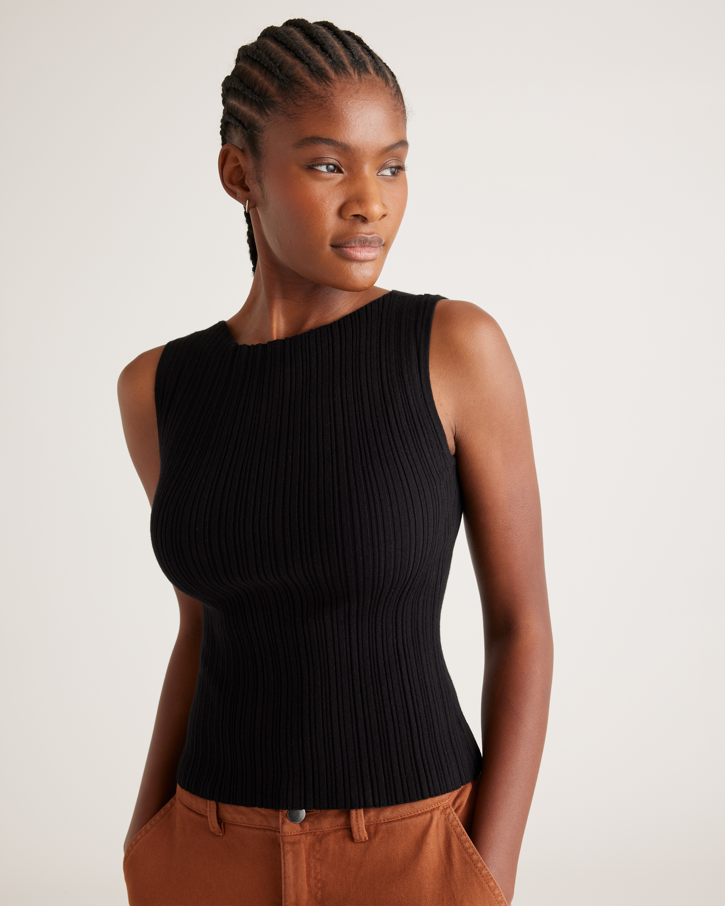 Cotton Cashmere Ribbed Tank — Image 5