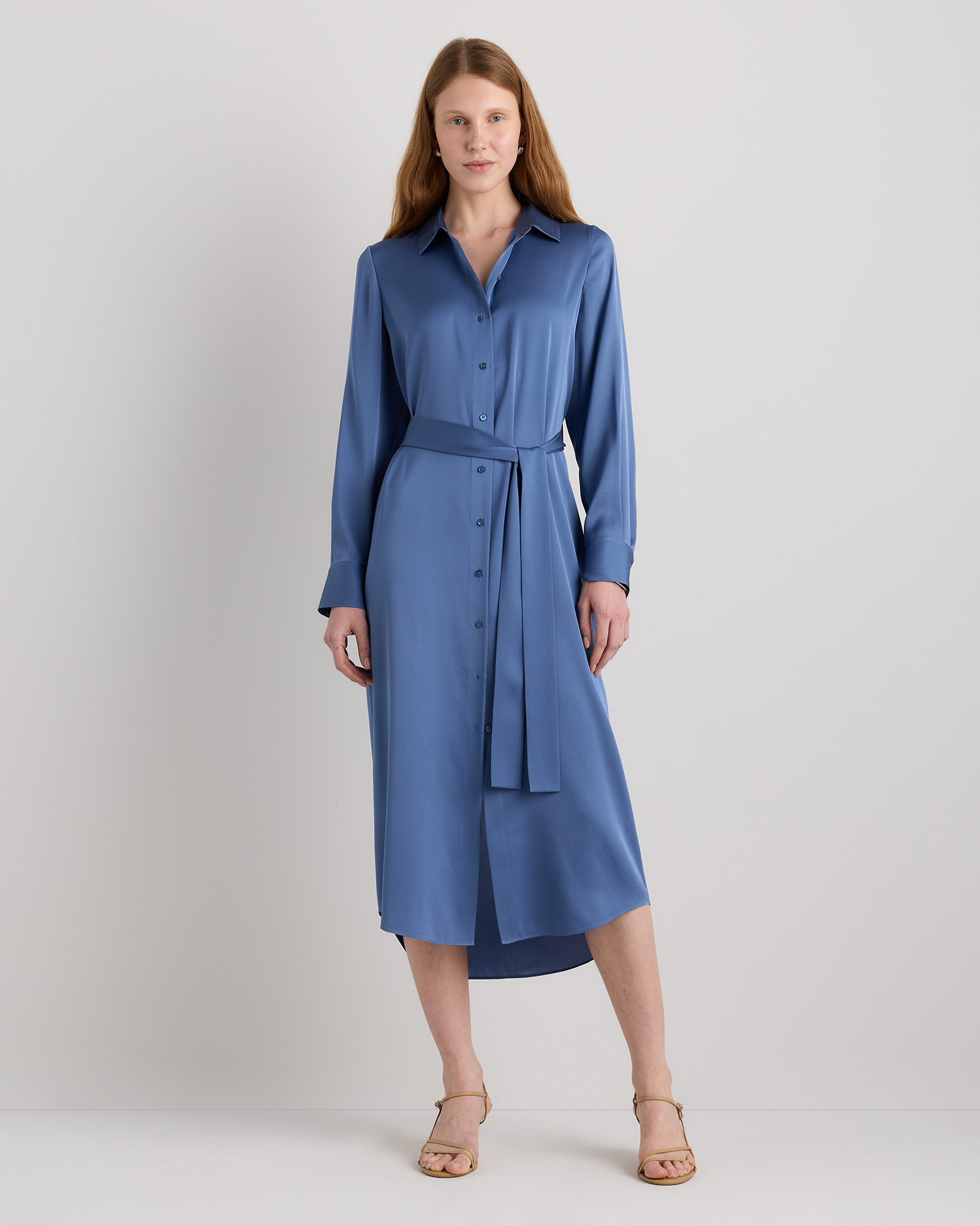 Washable Stretch Silk Maxi Shirt Dress — Image 35