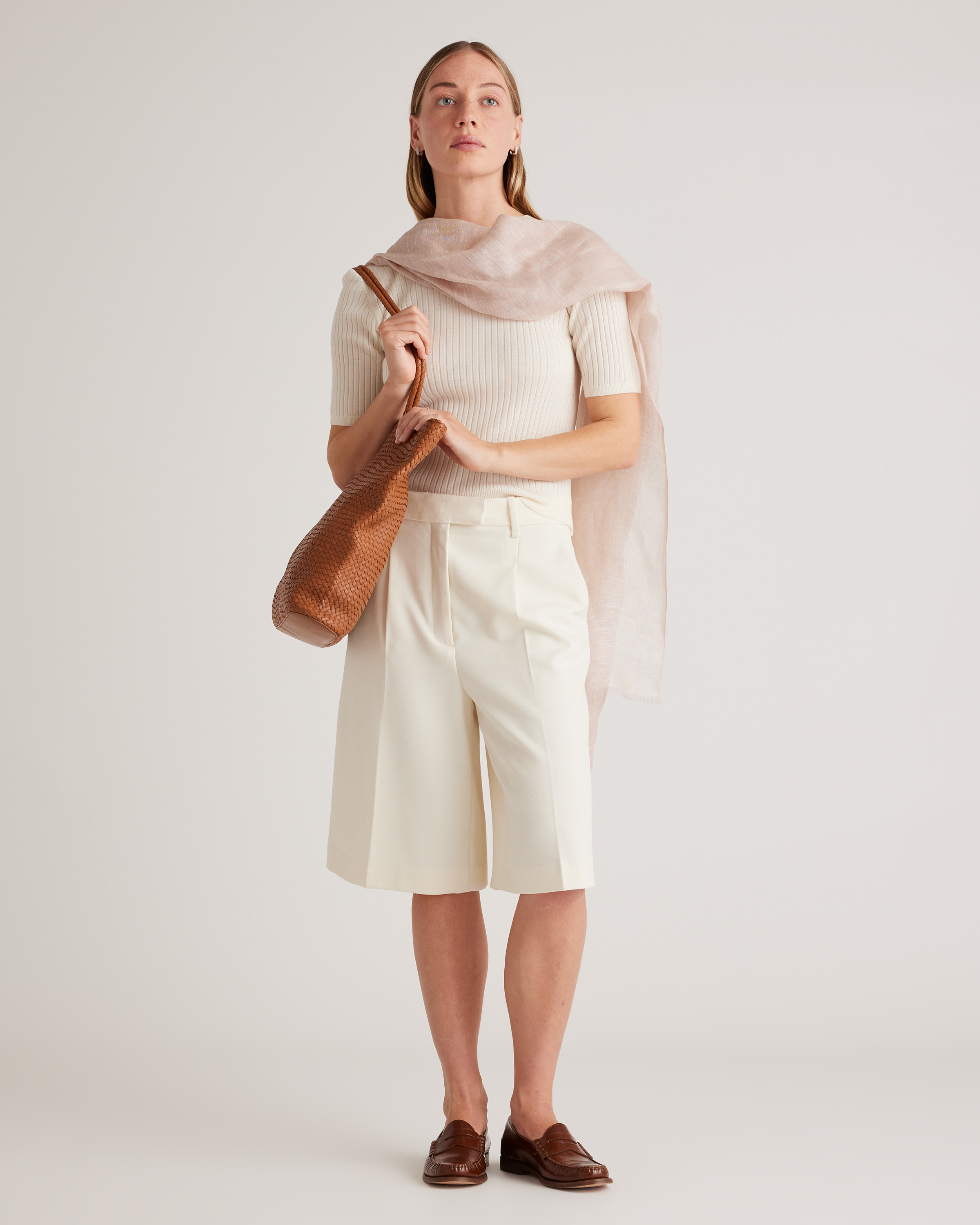 Lightweight Linen Silk Cashmere Scarf — Image 10