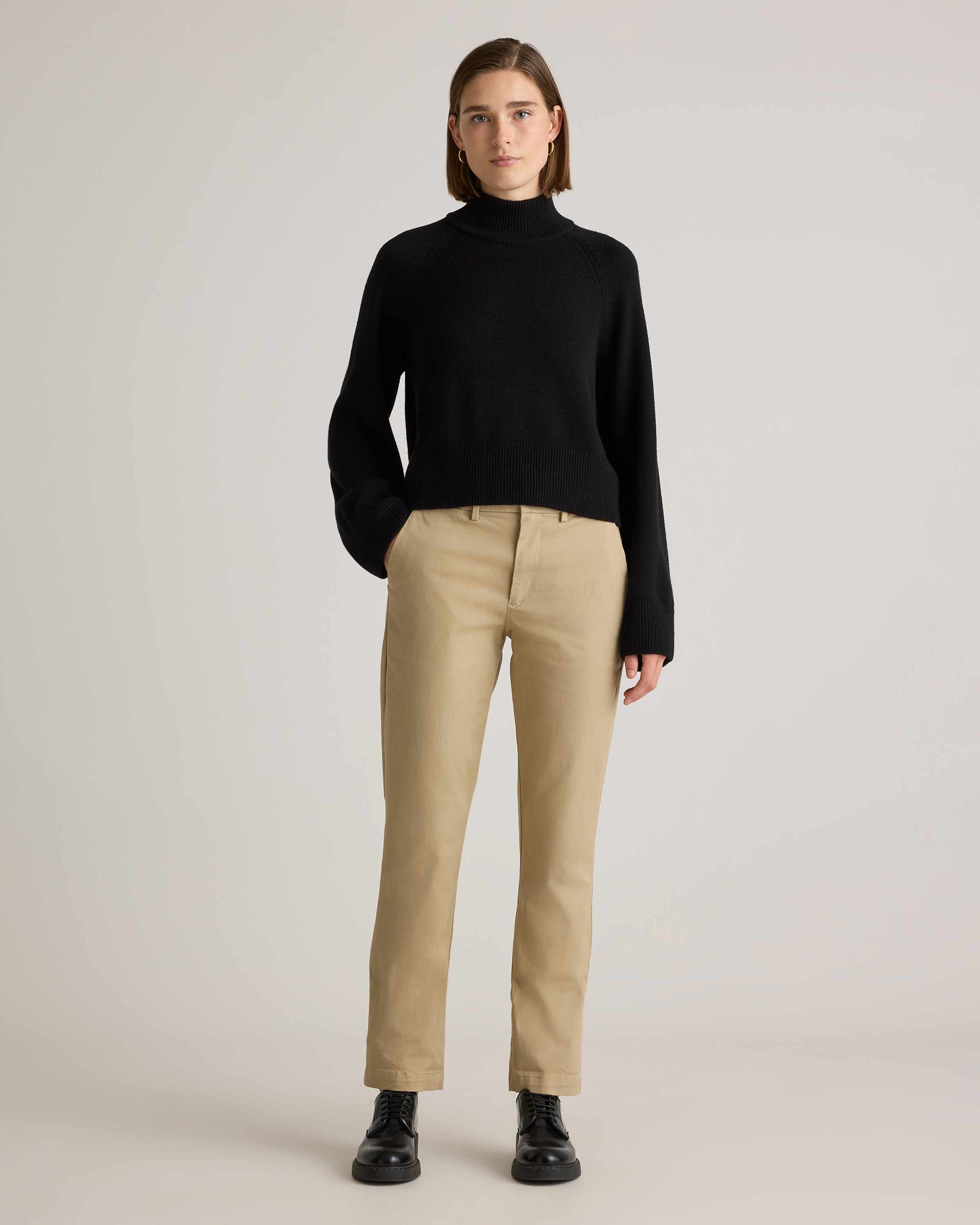 Australian Merino Wool Cropped Mock Neck Sweater — Image 22