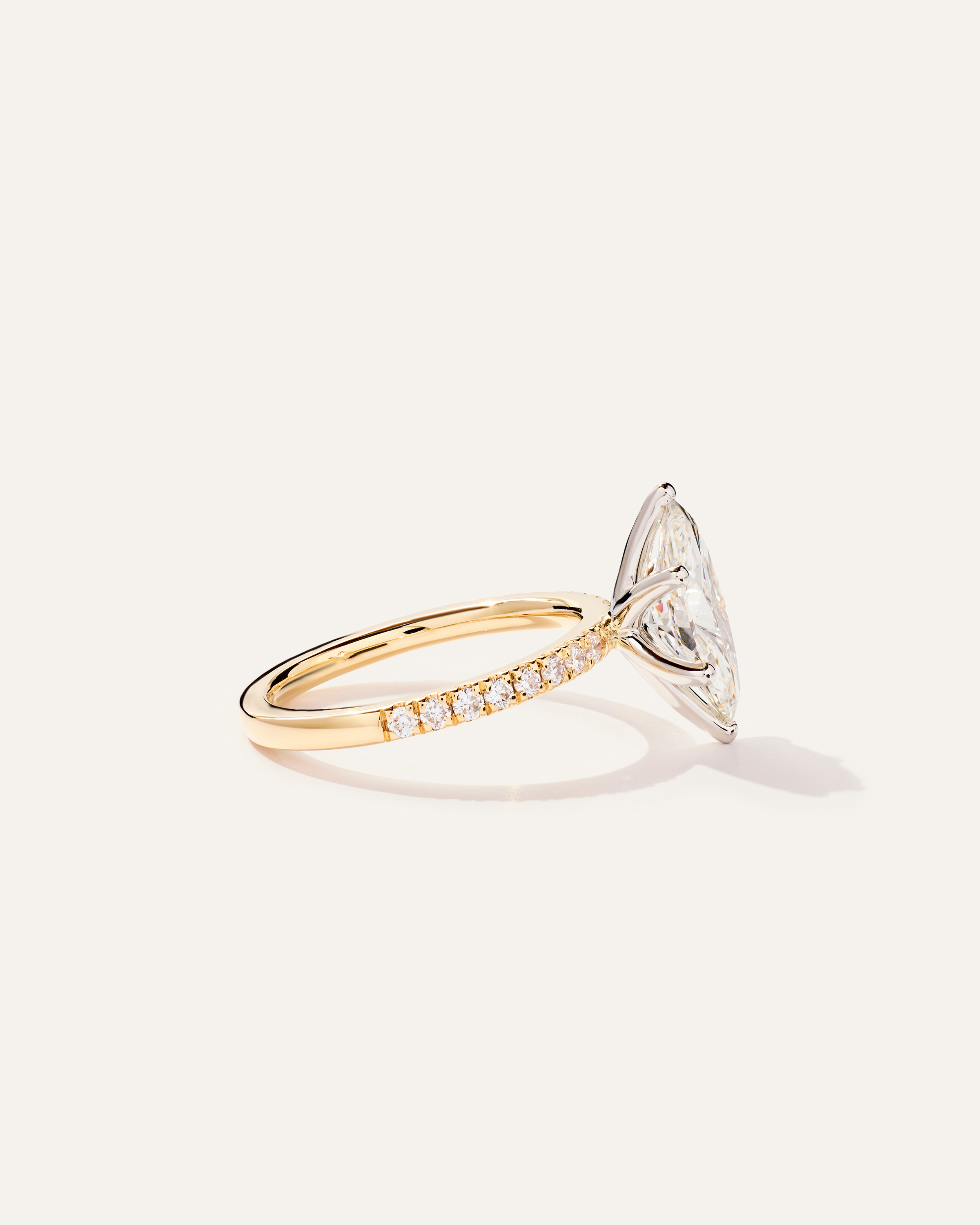 Lab Grown Diamond Marquise Petite Pave Engagement Ring - 2ct — Image 8