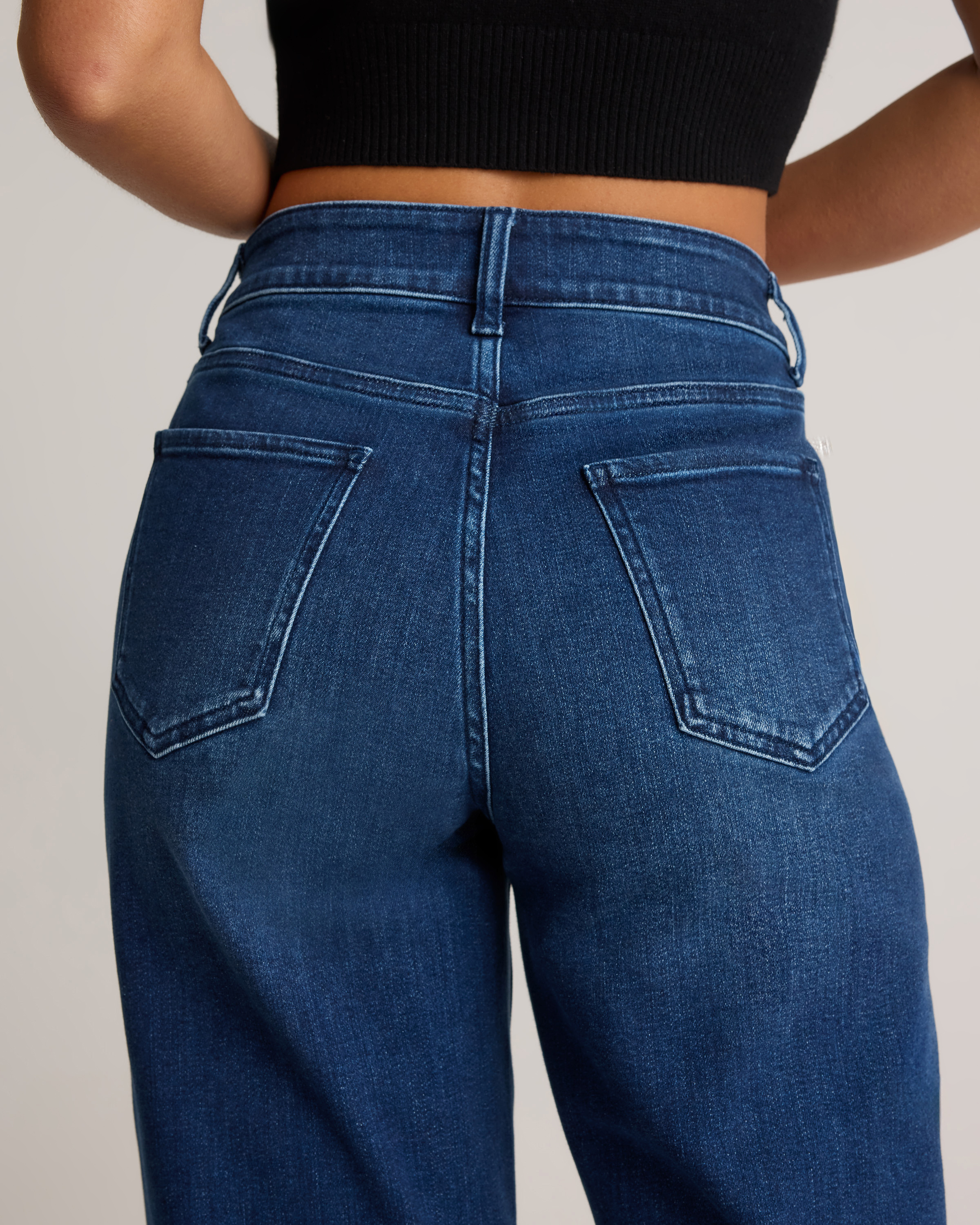 Bella Stretch Patch Pocket Wide Leg Jeans — Image 6