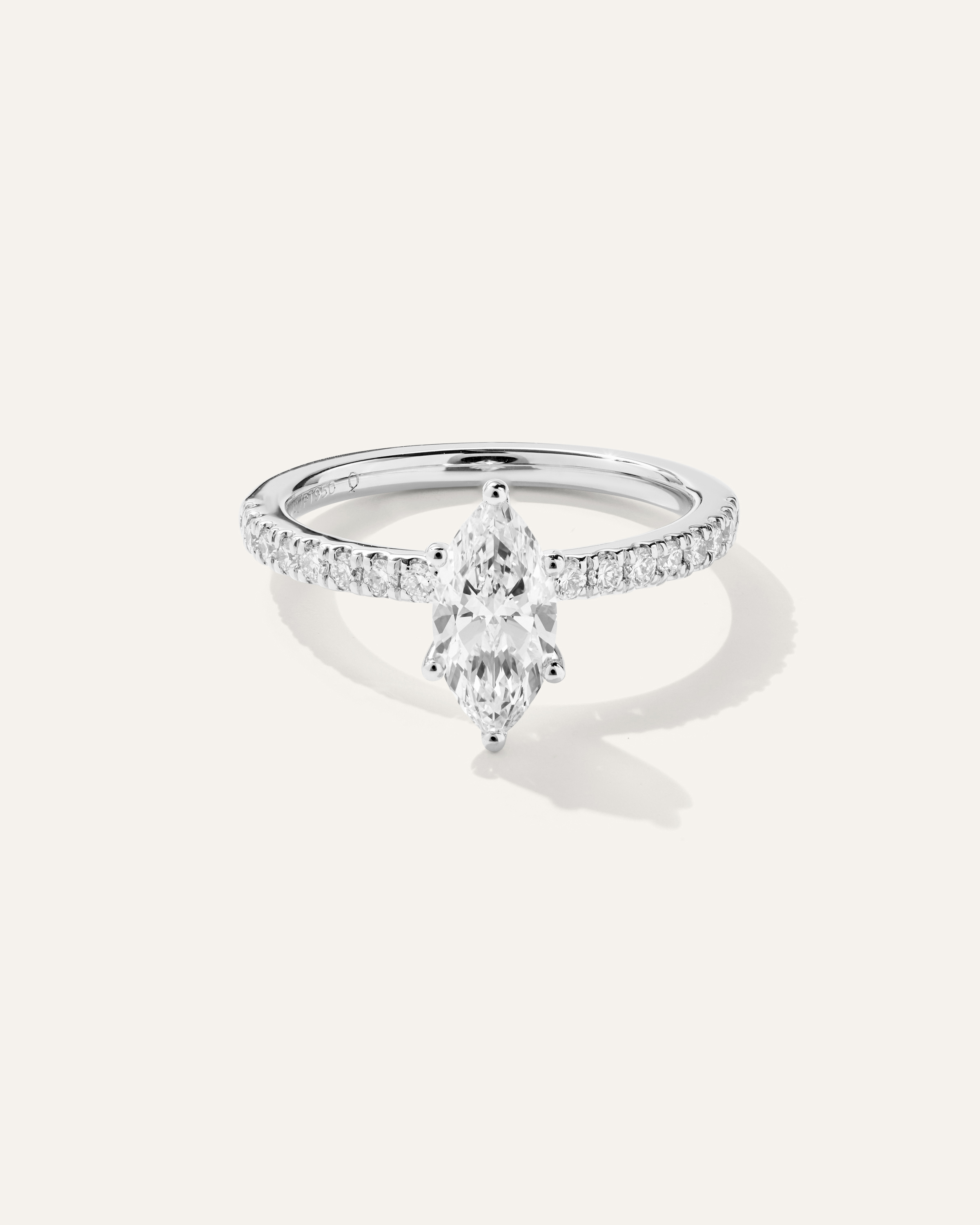 Lab Grown Diamond Marquise Petite Pave Engagement Ring - 1ct — Image 8