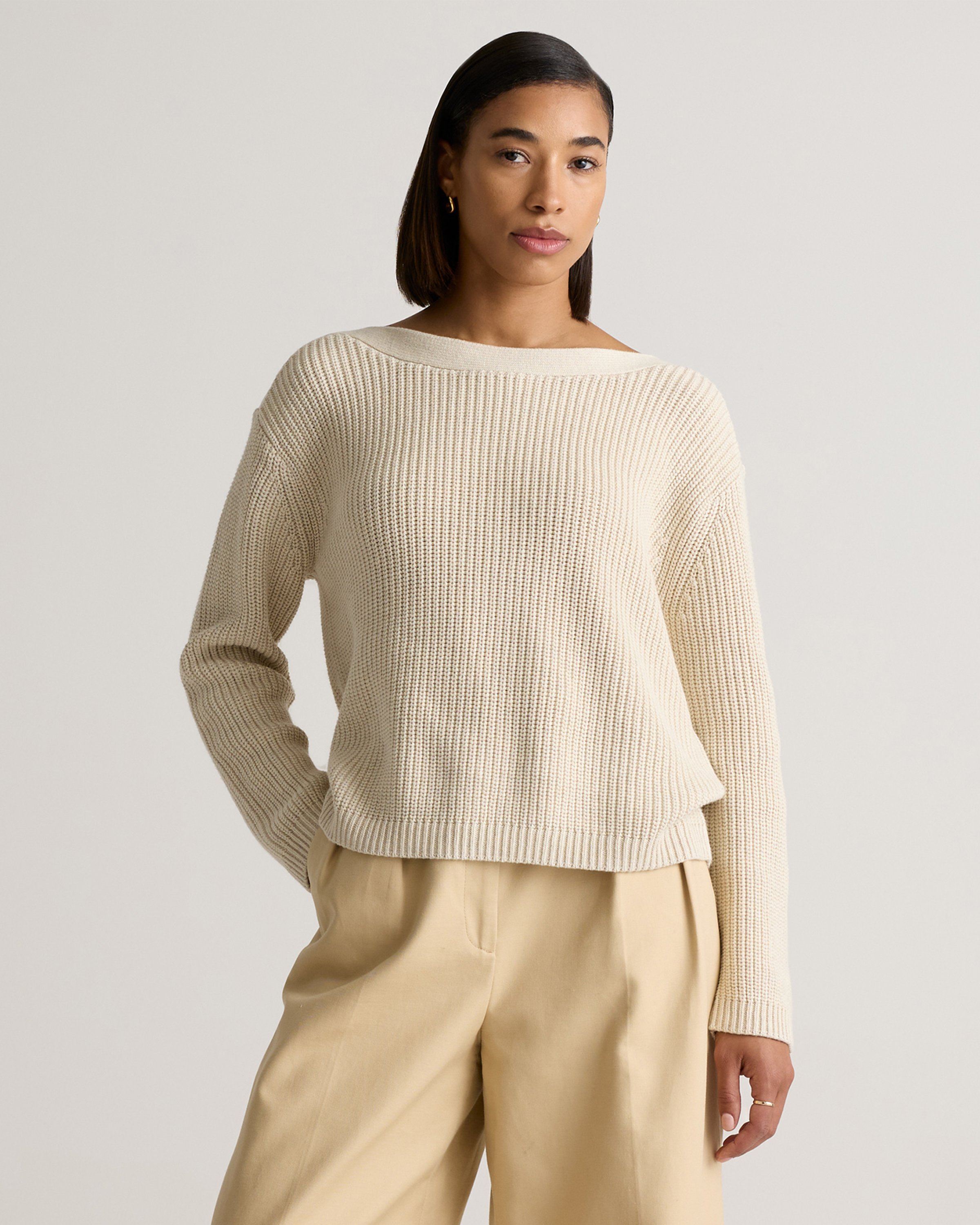 100% Organic Cotton Fisherman Boatneck Sweater — Image 18