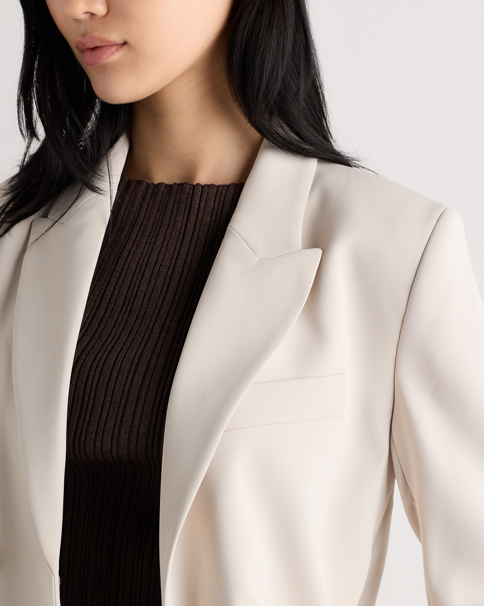 Stretch Crepe Relaxed Double-Breasted Blazer — Image 14