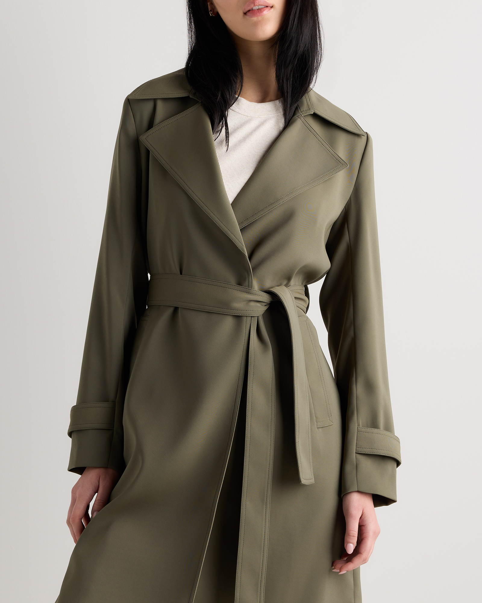 Stretch Crepe Trench Coat — Image 20