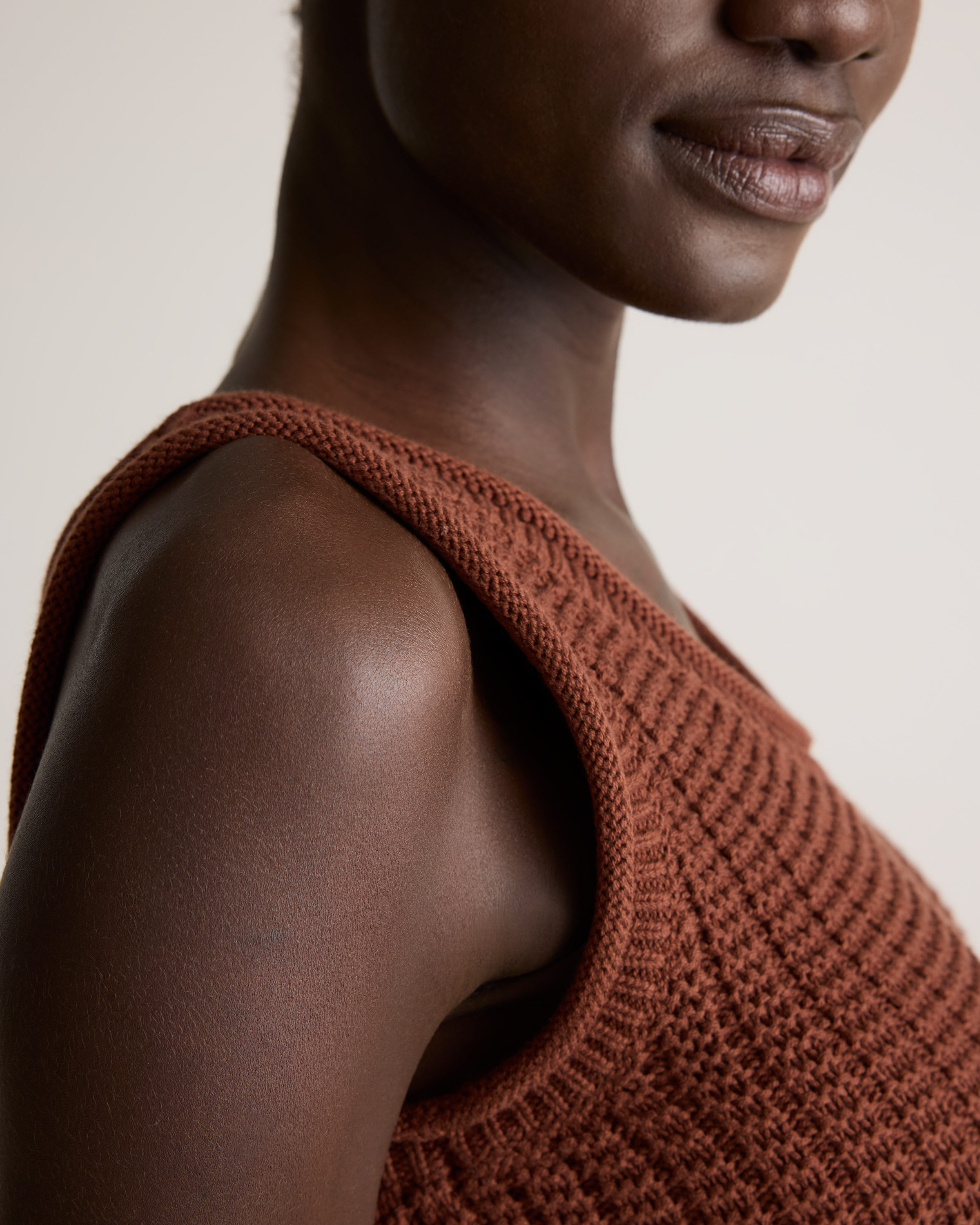 100% Organic Cotton Waffle Cropped Sweater Tank — Image 4