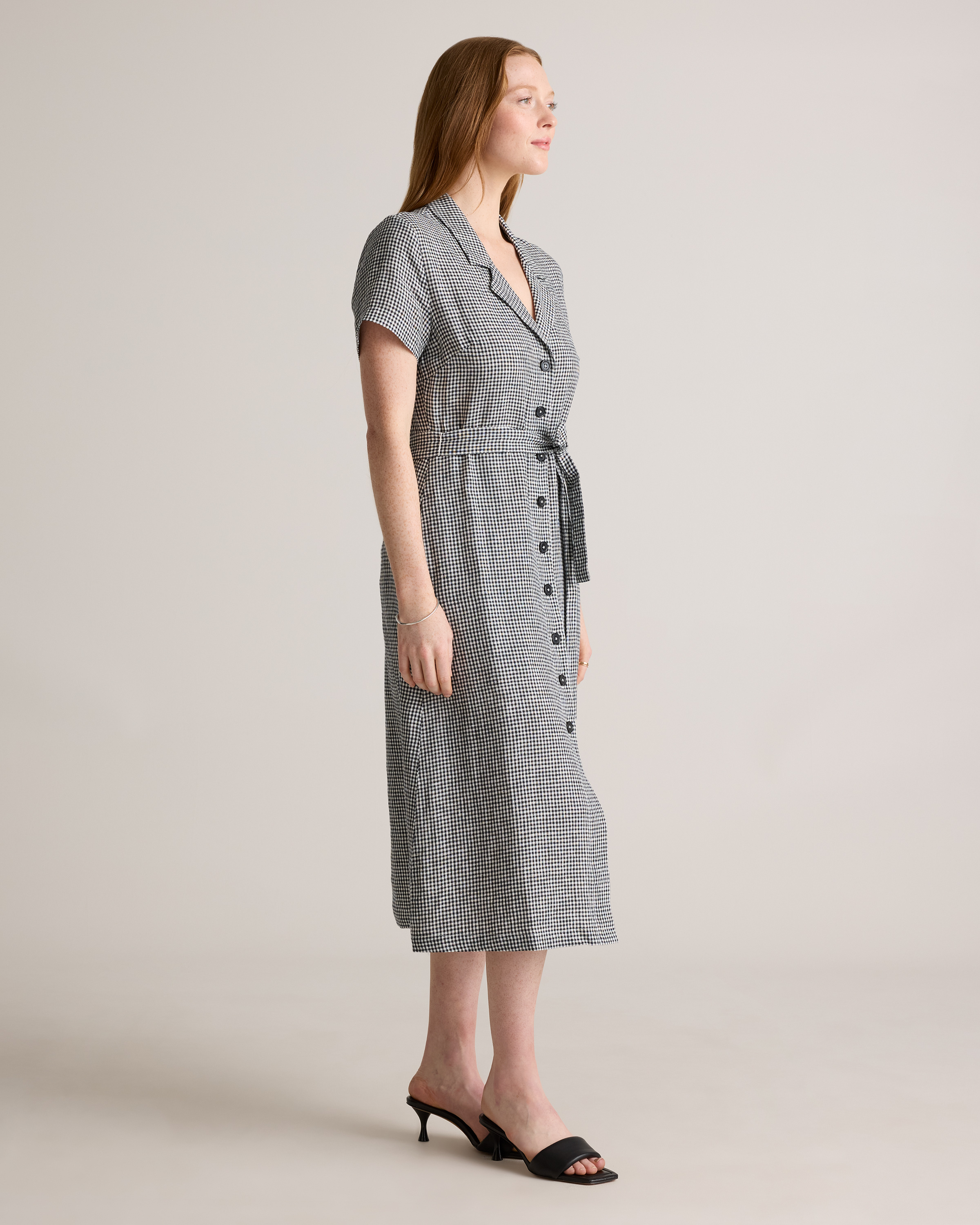 100% European Linen Button Front Dress — Image 38