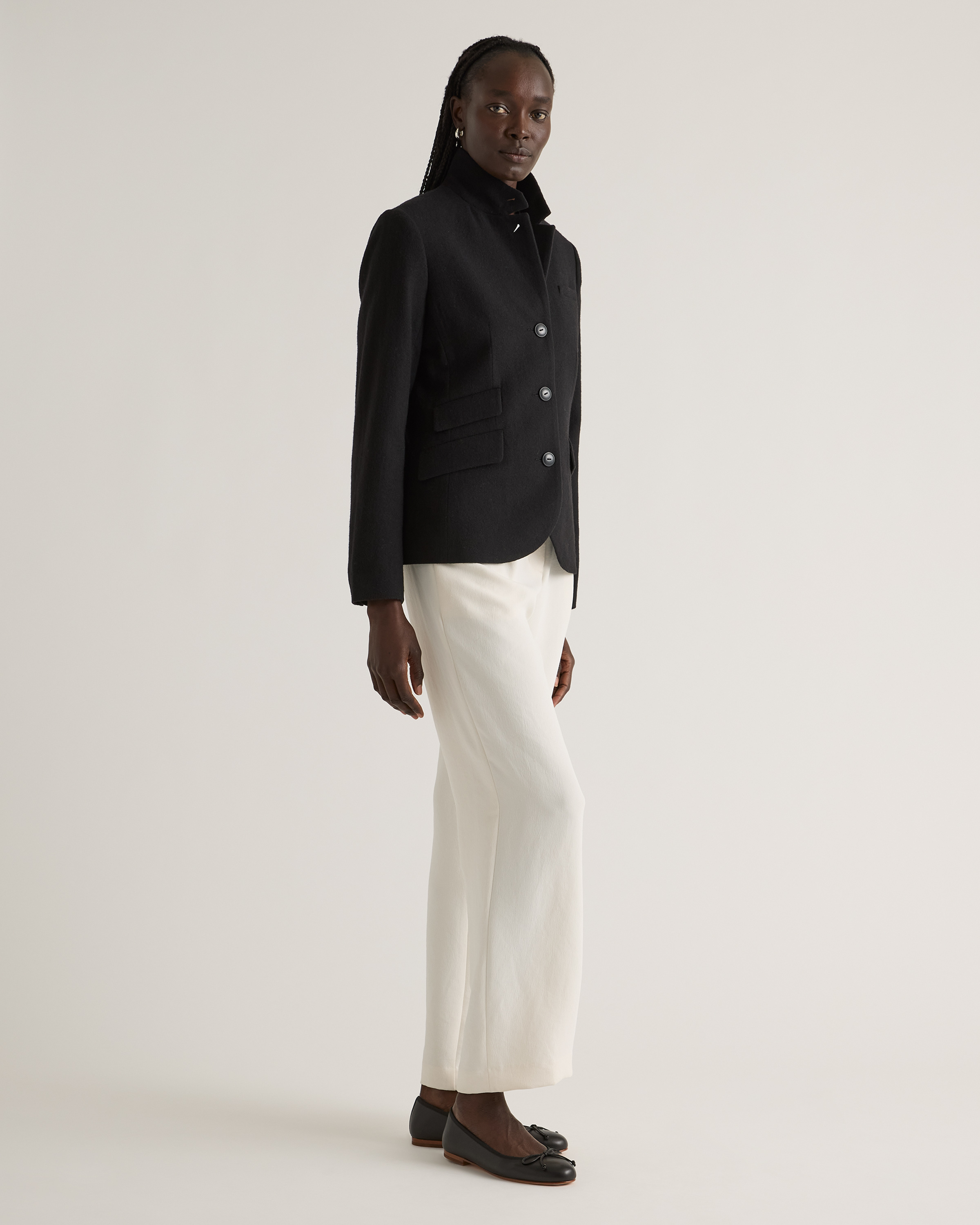 Italian Wool Stand Collar Blazer — Image 27