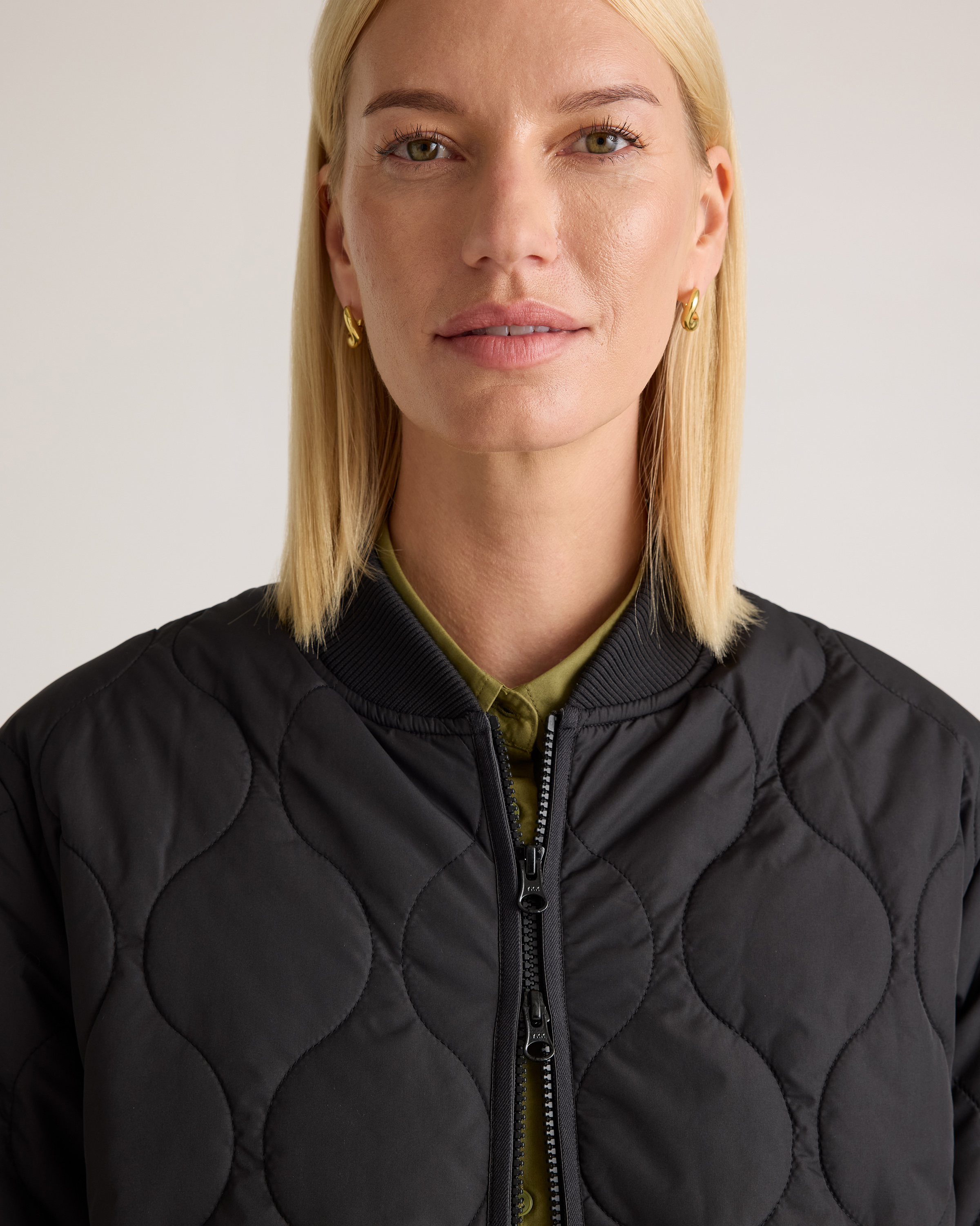 Featherless Quilted Puffer Long Coat — Image 9