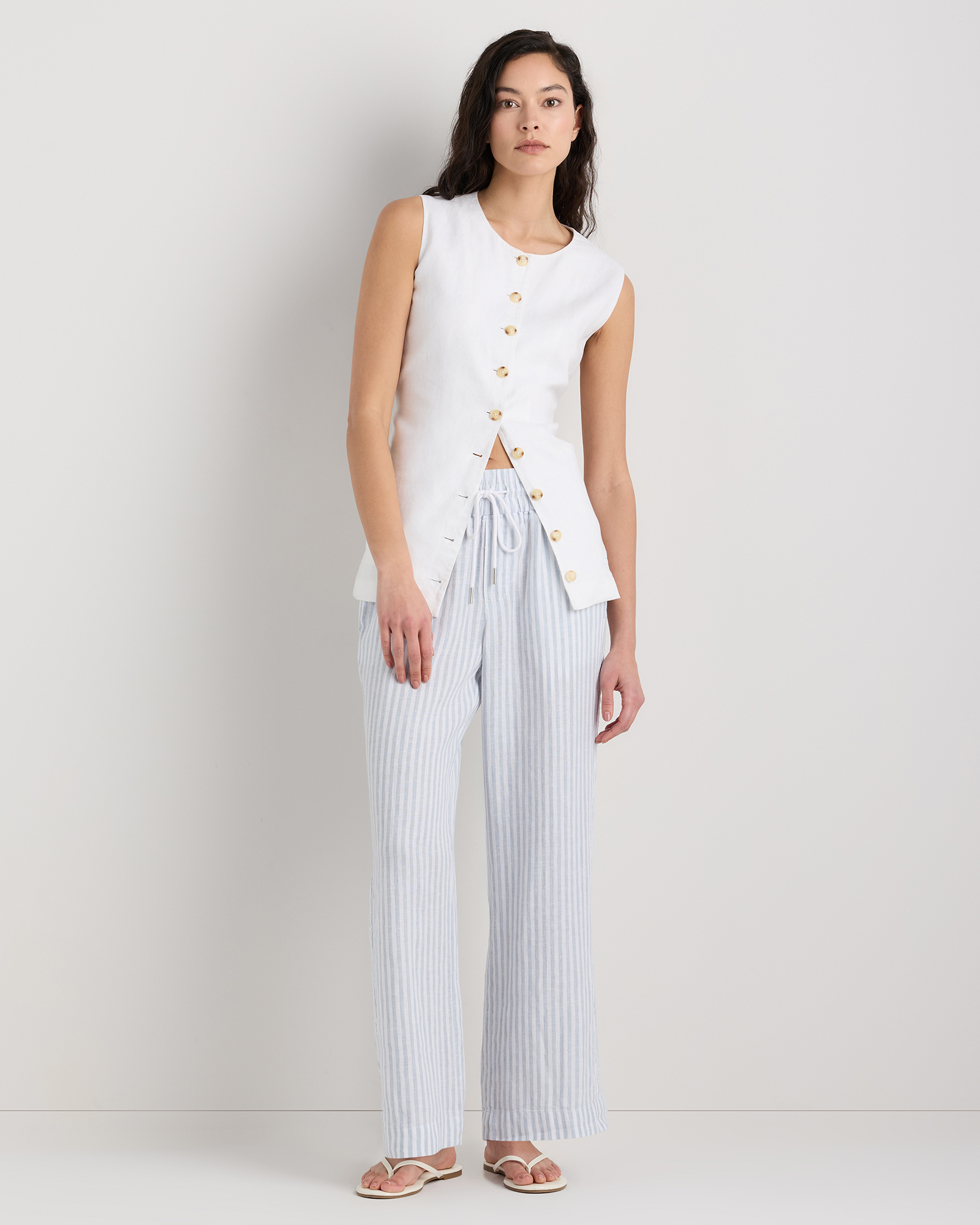 100% European Linen Wide Leg Pants — Image 61