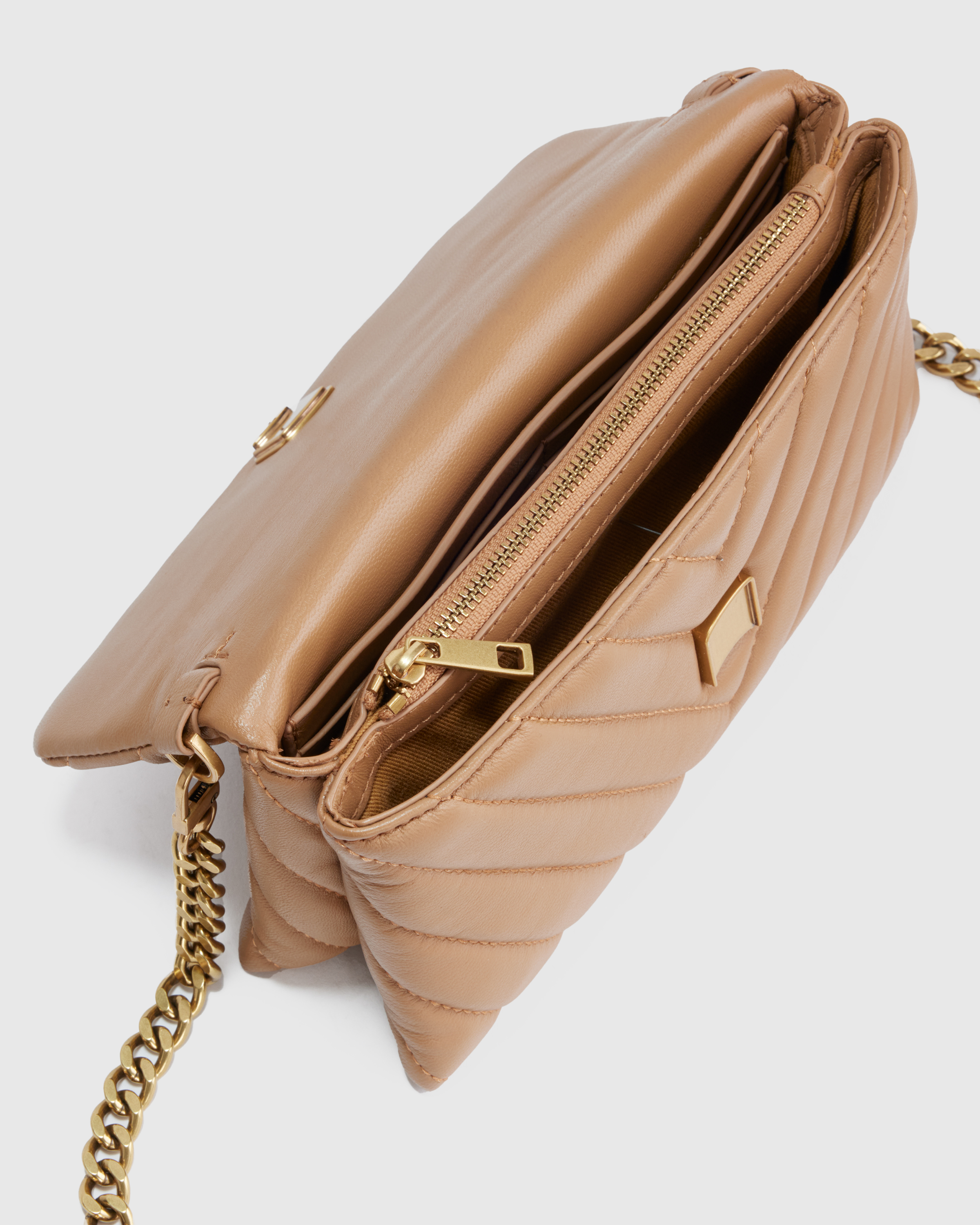 Italian Leather Quilted Wallet Crossbody — Image 9