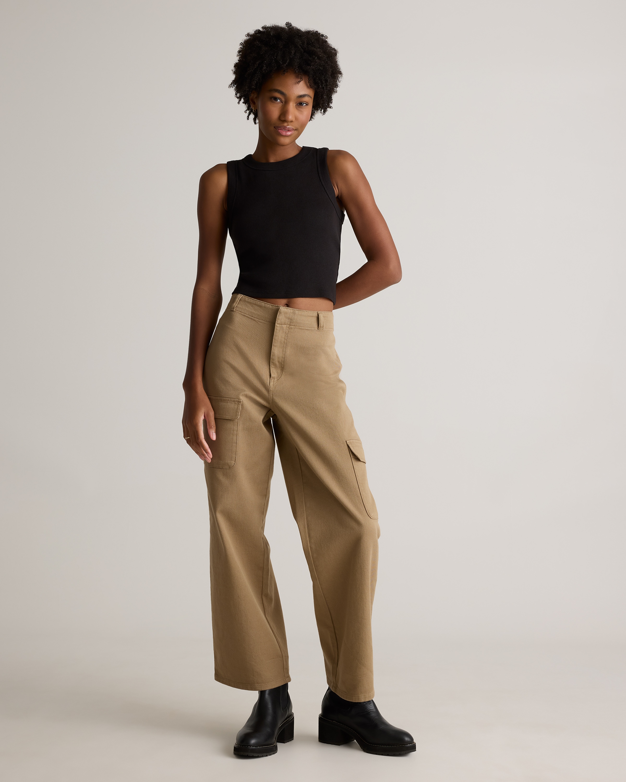 Organic Cotton Micro-Rib Cropped Cutaway Tank (3-Pack) — Image 5