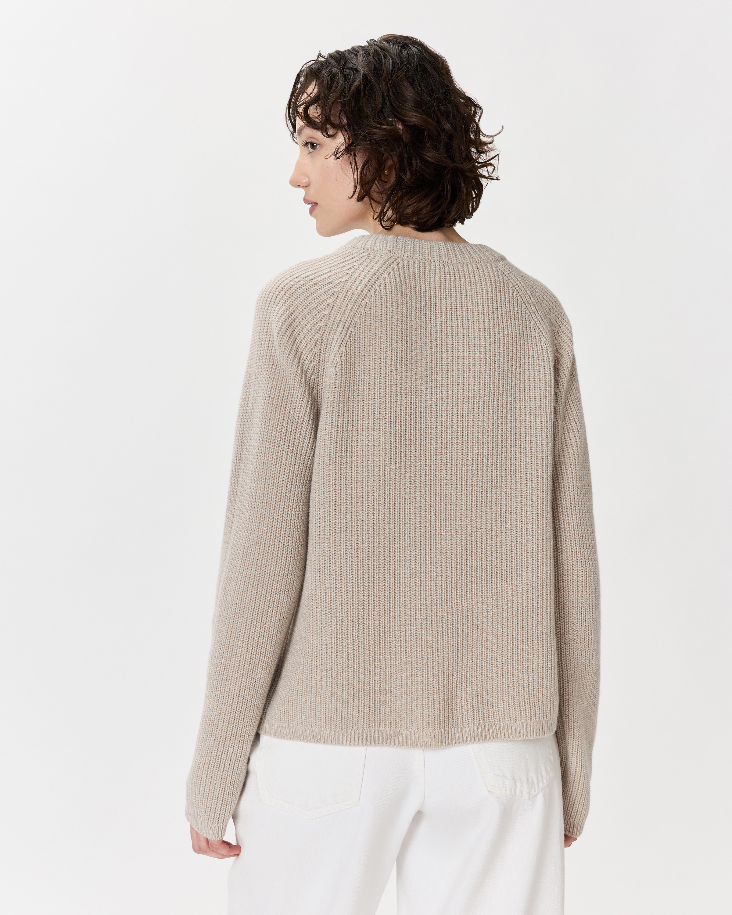 Mongolian Cashmere Fisherman Crewneck Sweater — Image 21