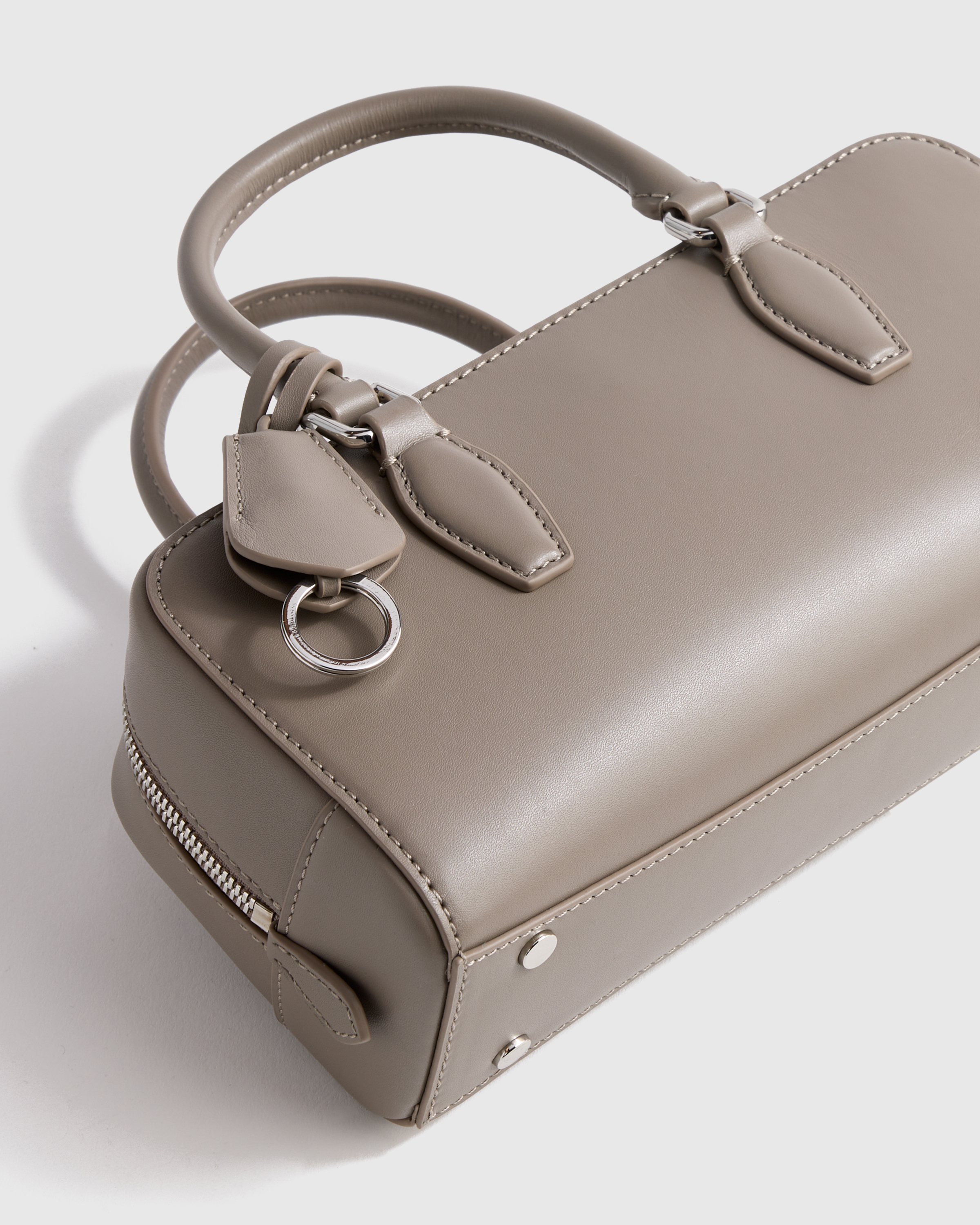 Italian Leather Mini Bowler Crossbody Satchel — Image 10