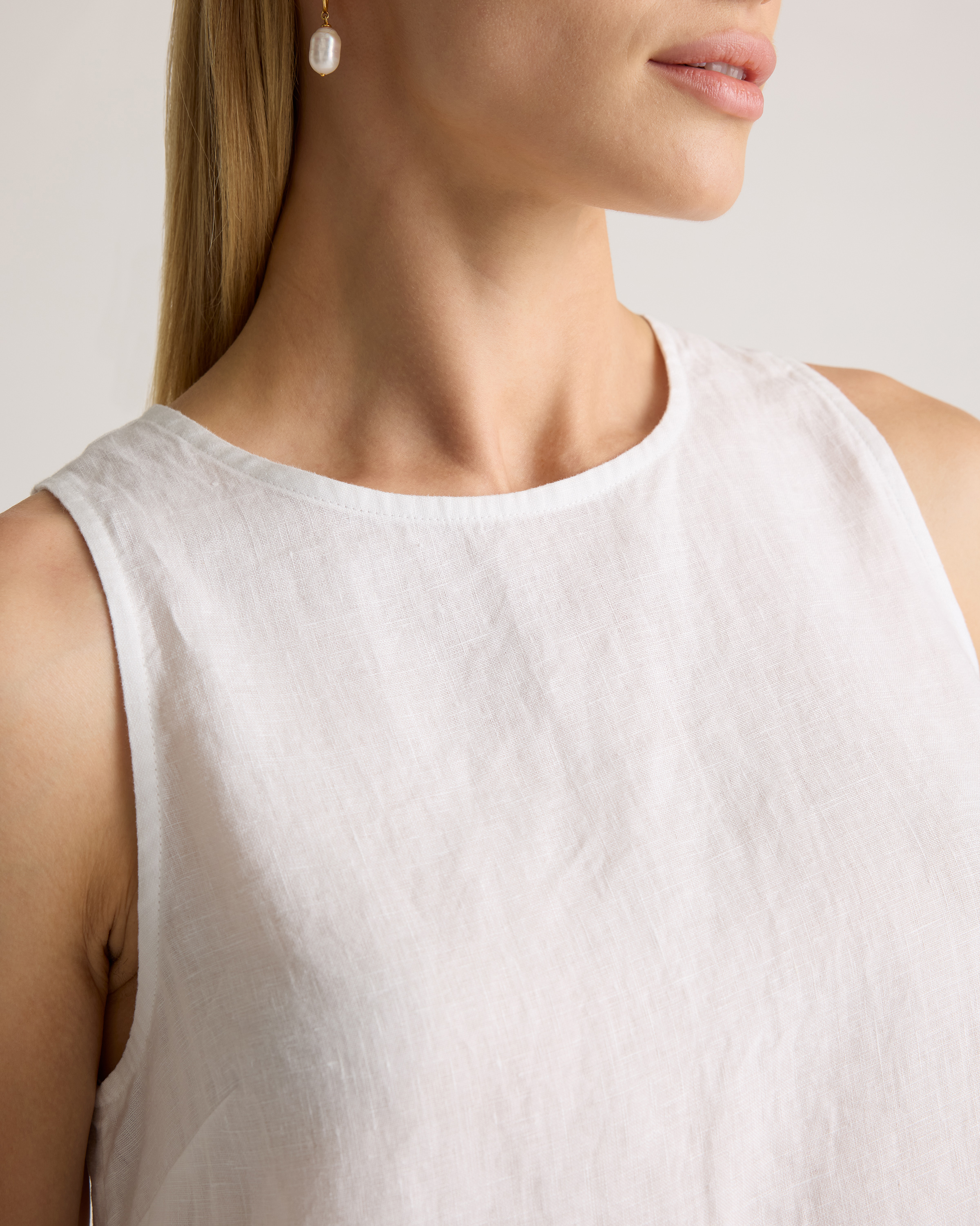 100% European Linen Cropped Tank — Image 6