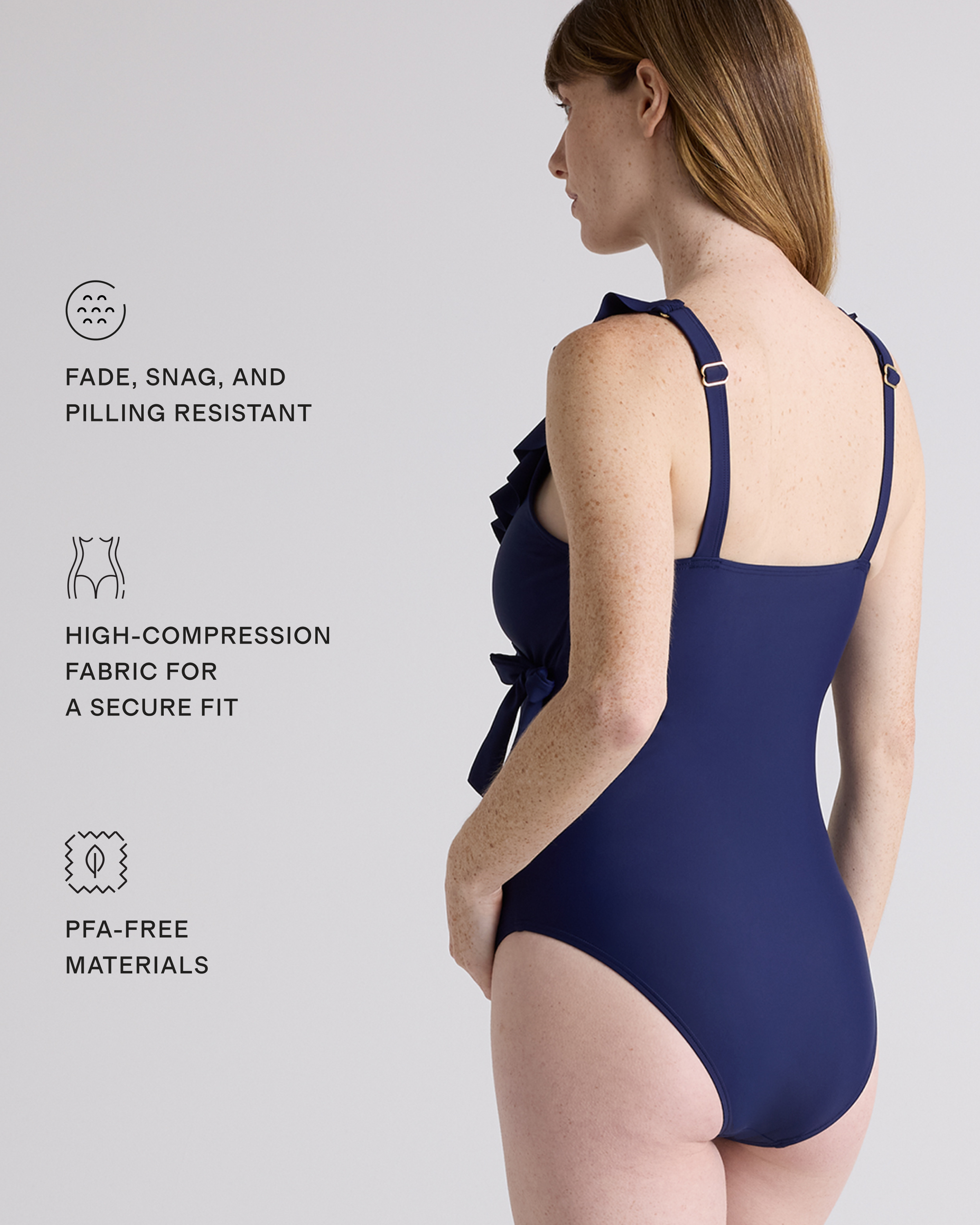Italian Maternity One-Piece Ruffle Wrap Swimsuit — Image 4