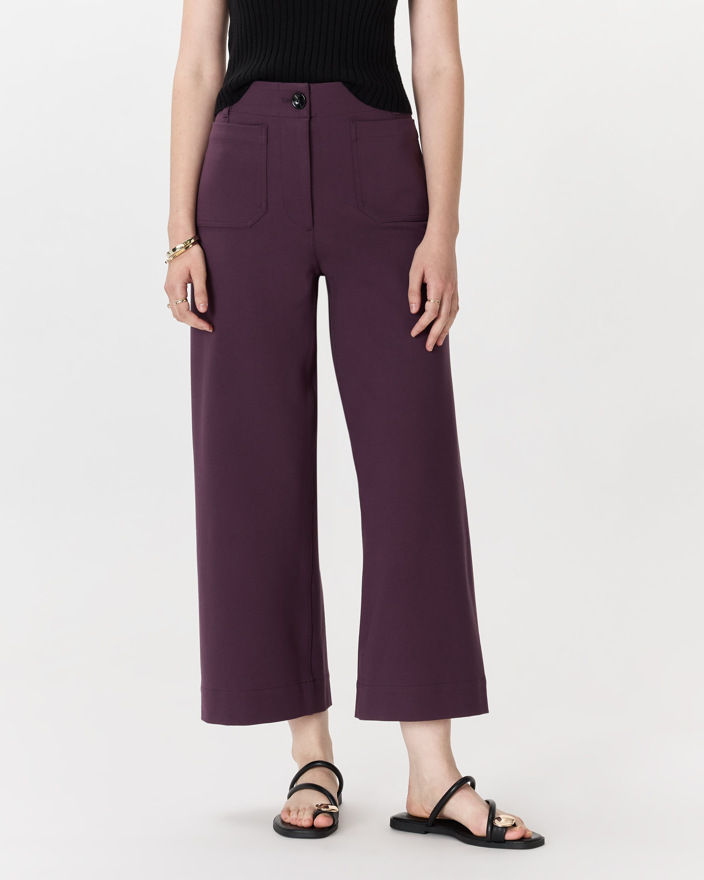 Ultra-Stretch Ponte Cropped Wide Leg Pants — Image 23