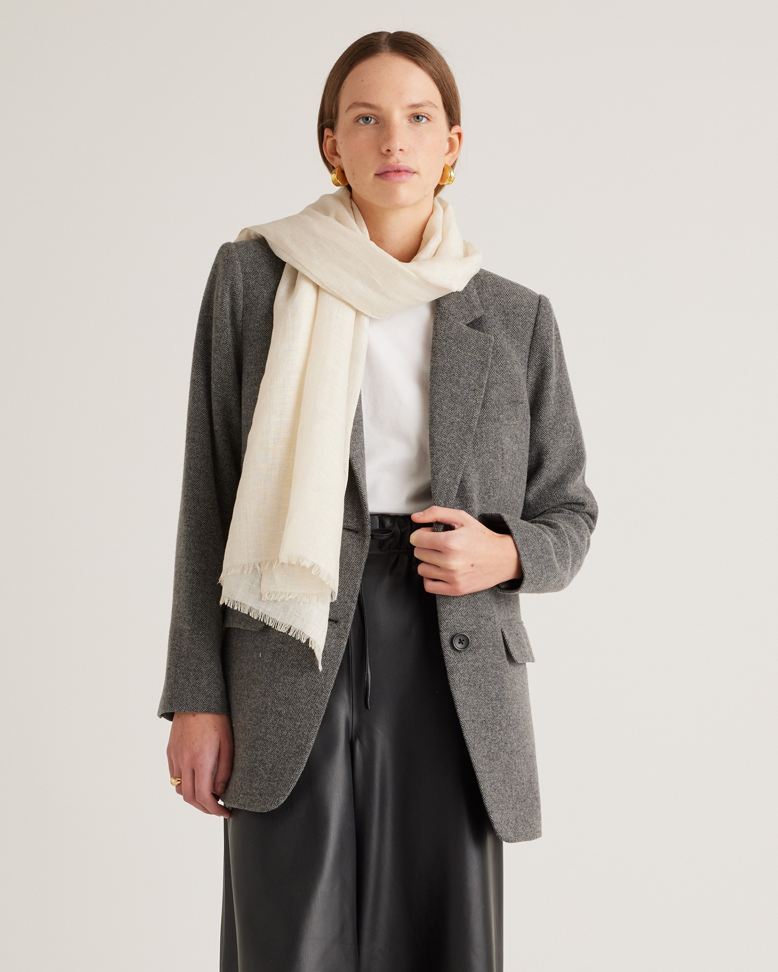 Lightweight Linen Silk Cashmere Scarf — Image 13