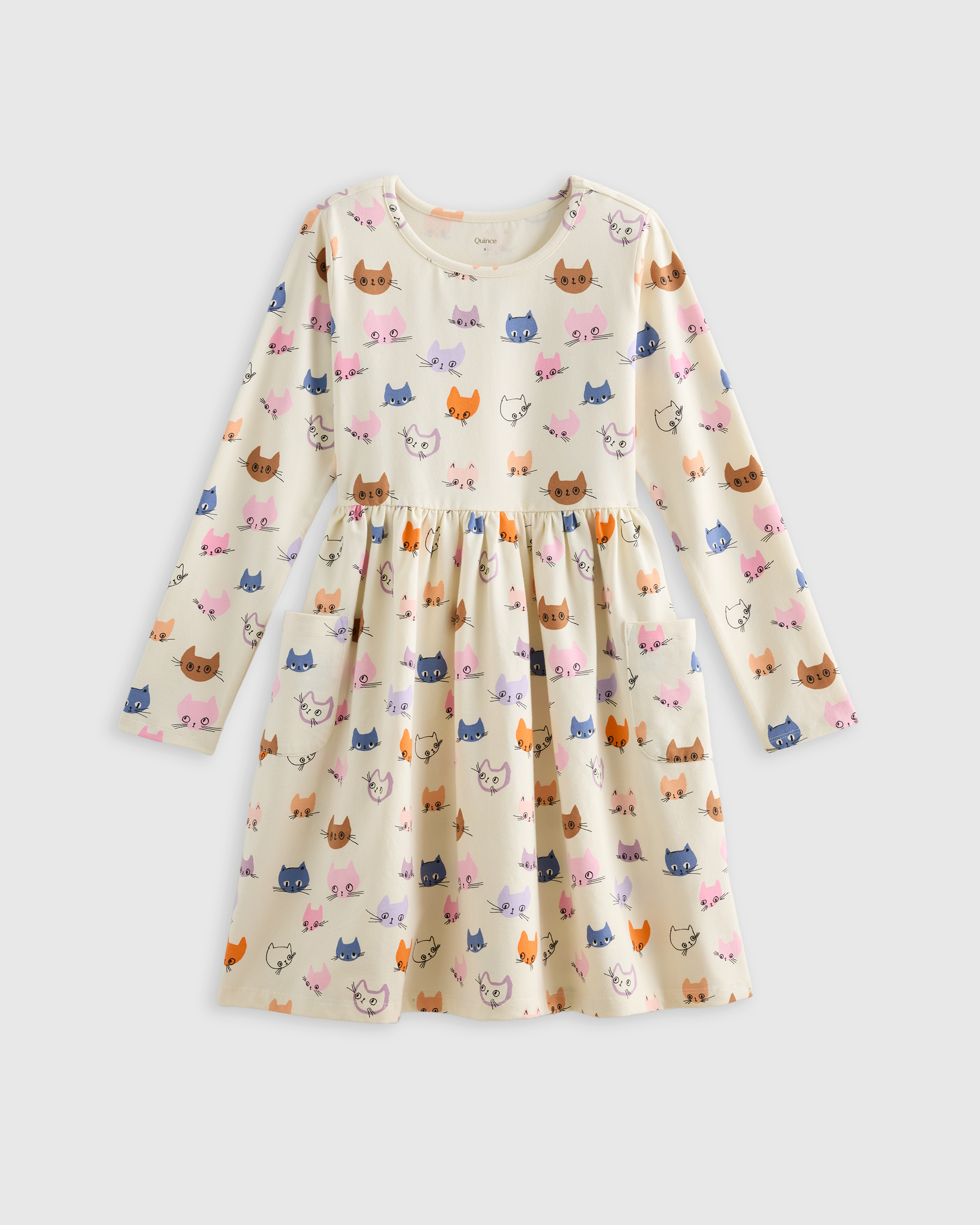 Organic Cotton Long Sleeve Fit and Flare Pocket Dress — Image 17