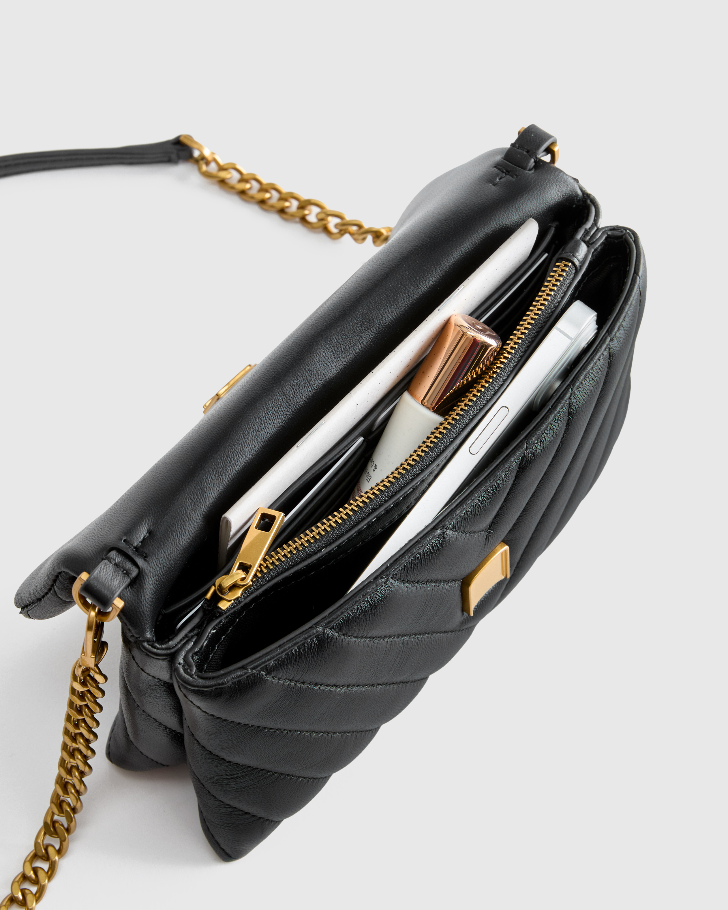Italian Leather Quilted Wallet Crossbody — Image 10