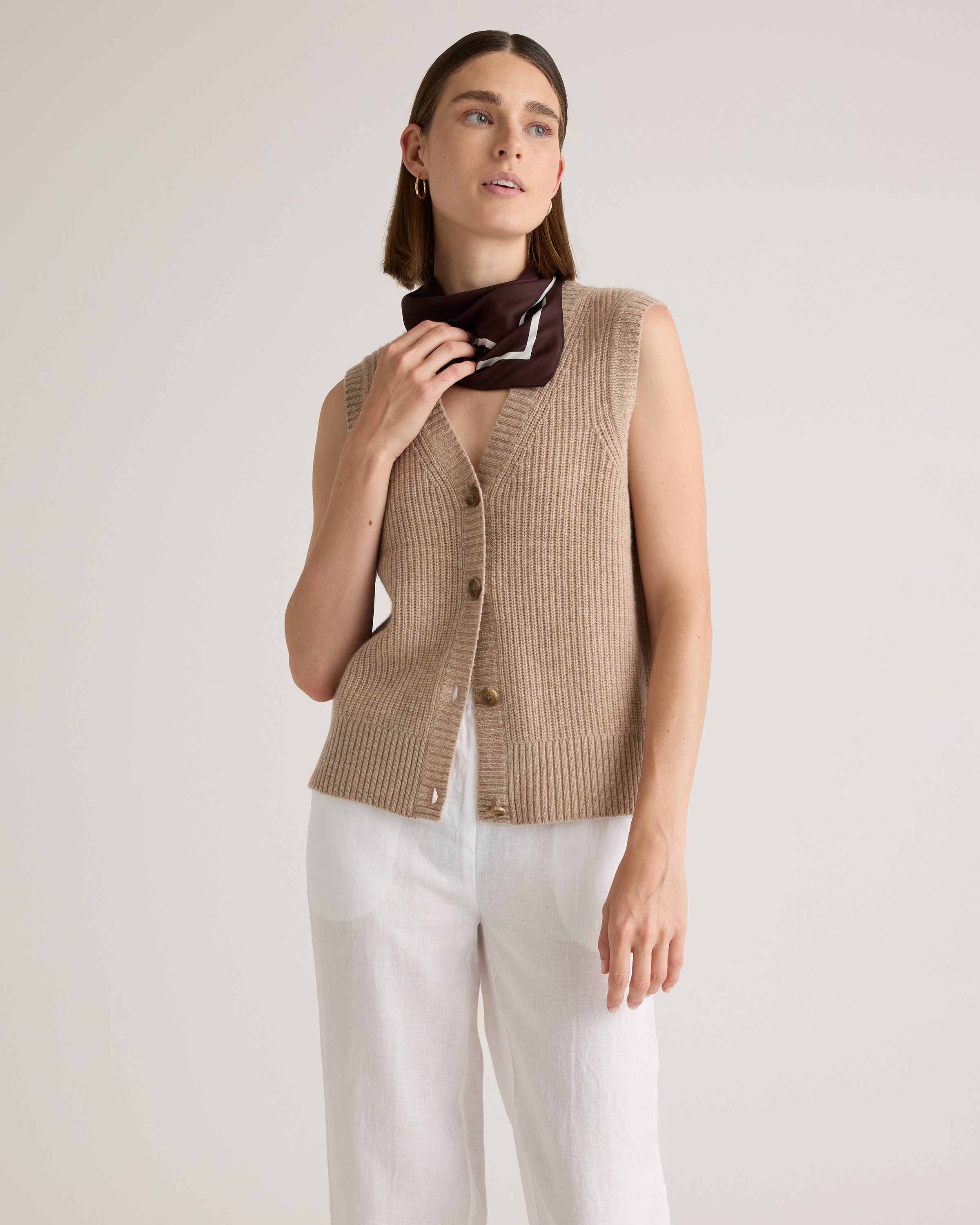 Mongolian Cashmere Fisherman Sweater Vest — Image 8