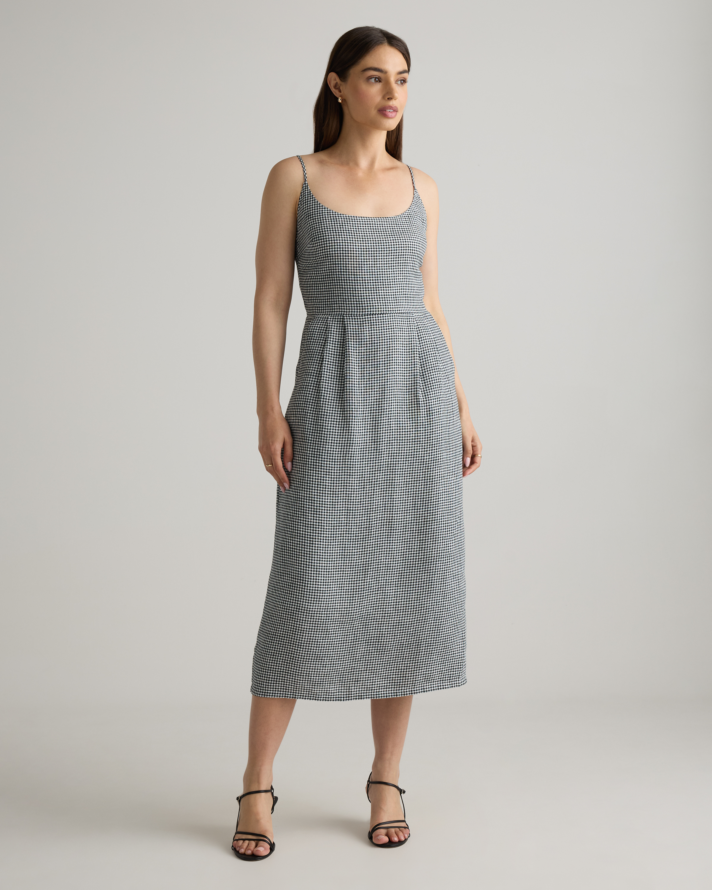 100% European Linen Scoop Neck Midi Dress — Image 17
