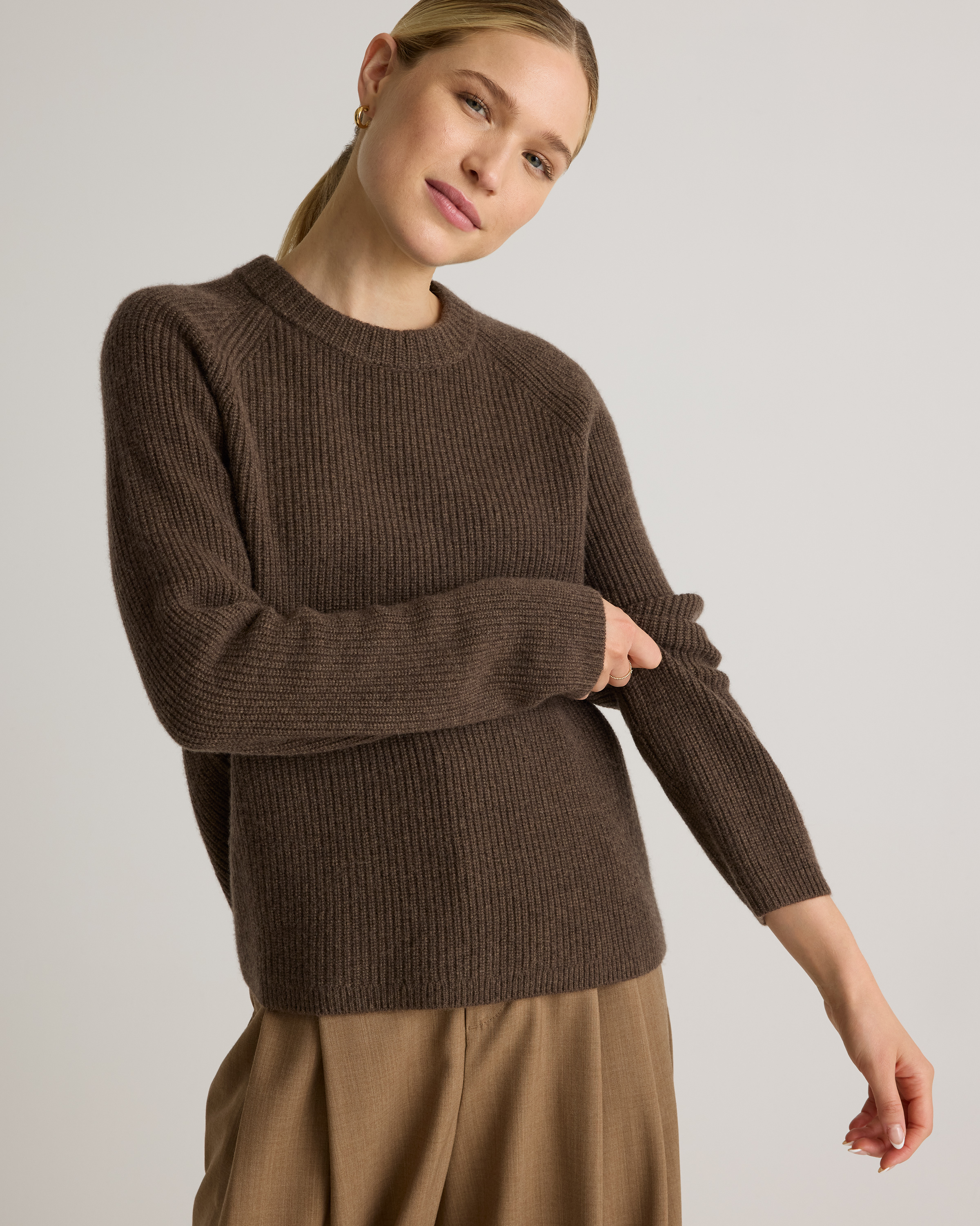 Mongolian Cashmere Fisherman Crewneck Sweater — Image 16