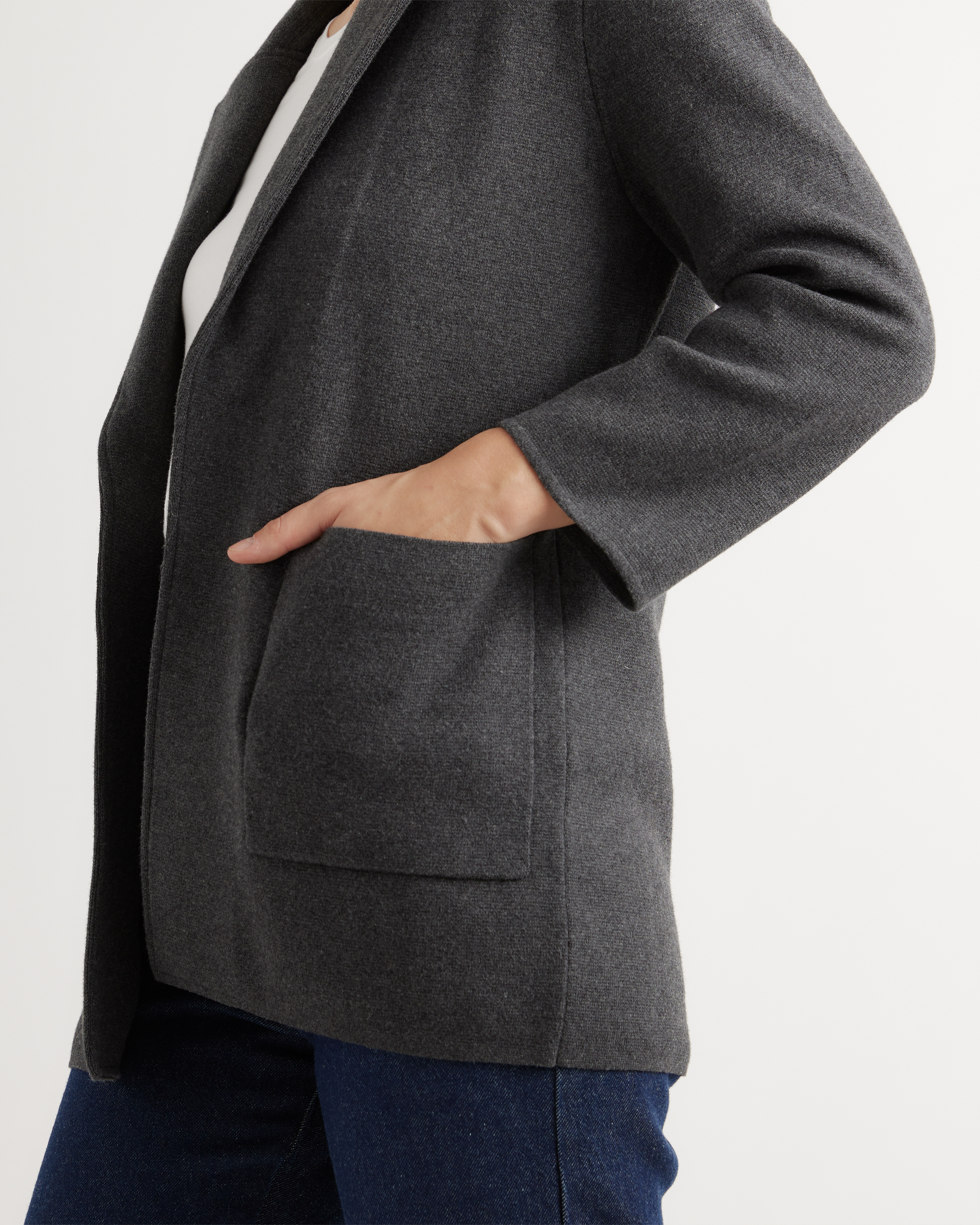100% Organic Cotton Knit Blazer — Image 36