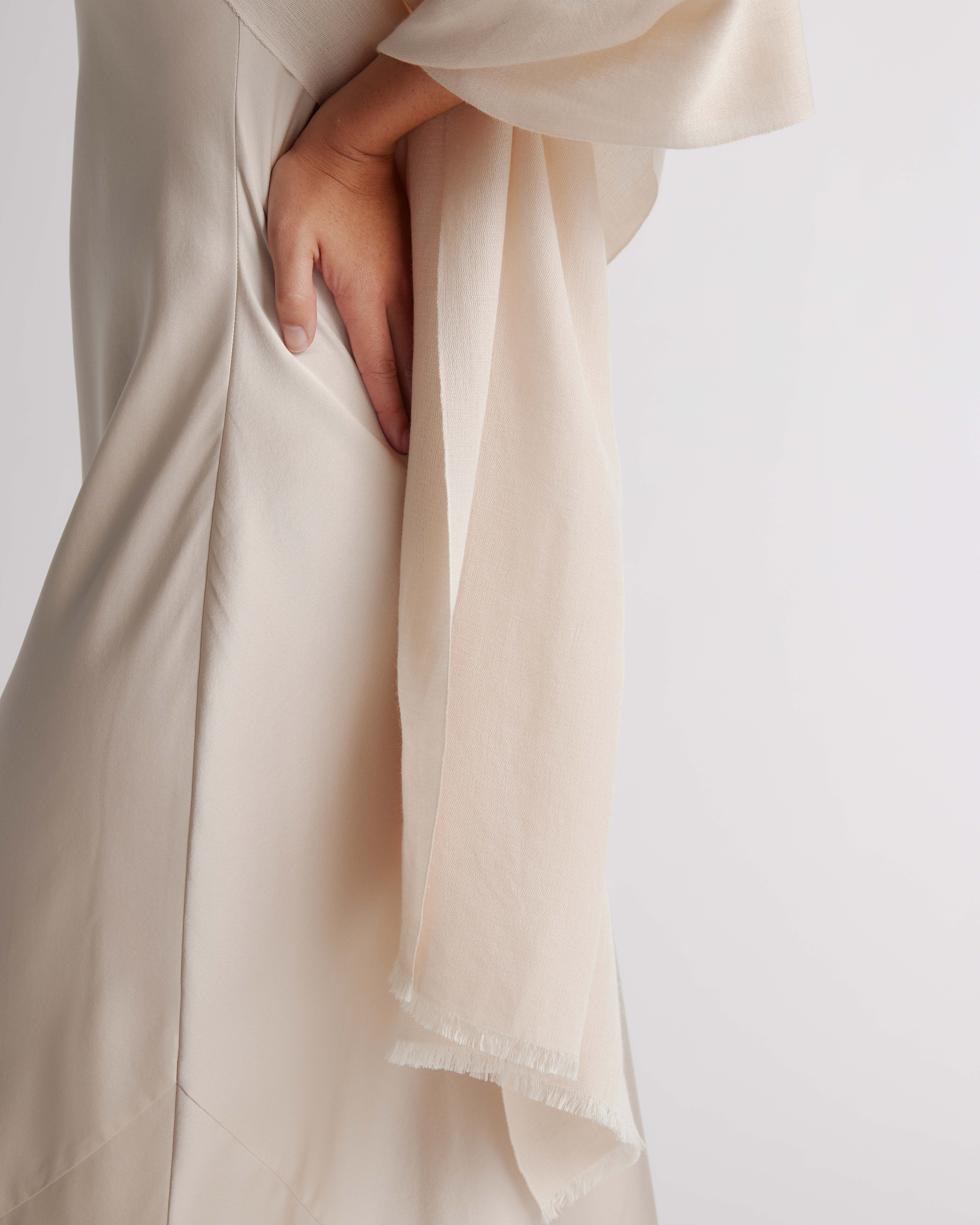 Featherweight Cashmere Silk Frayed Edge Scarf — Image 4