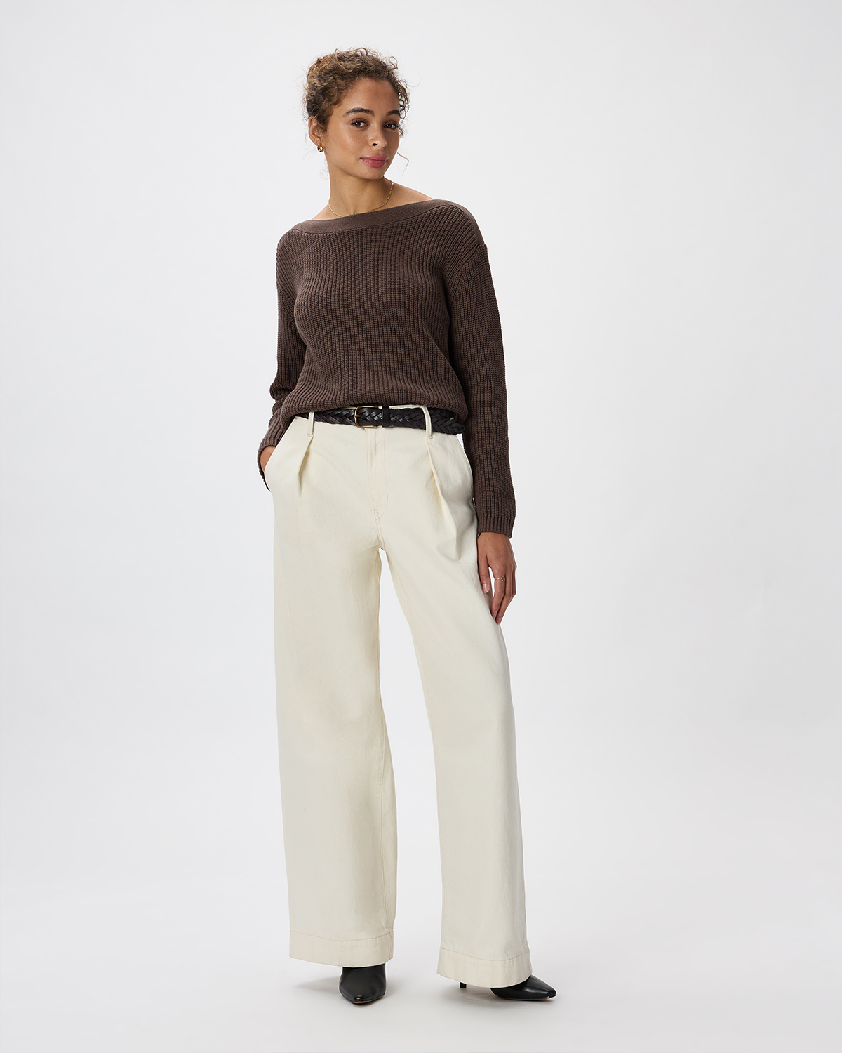 100% Organic Cotton Fisherman Boatneck Sweater — Image 50