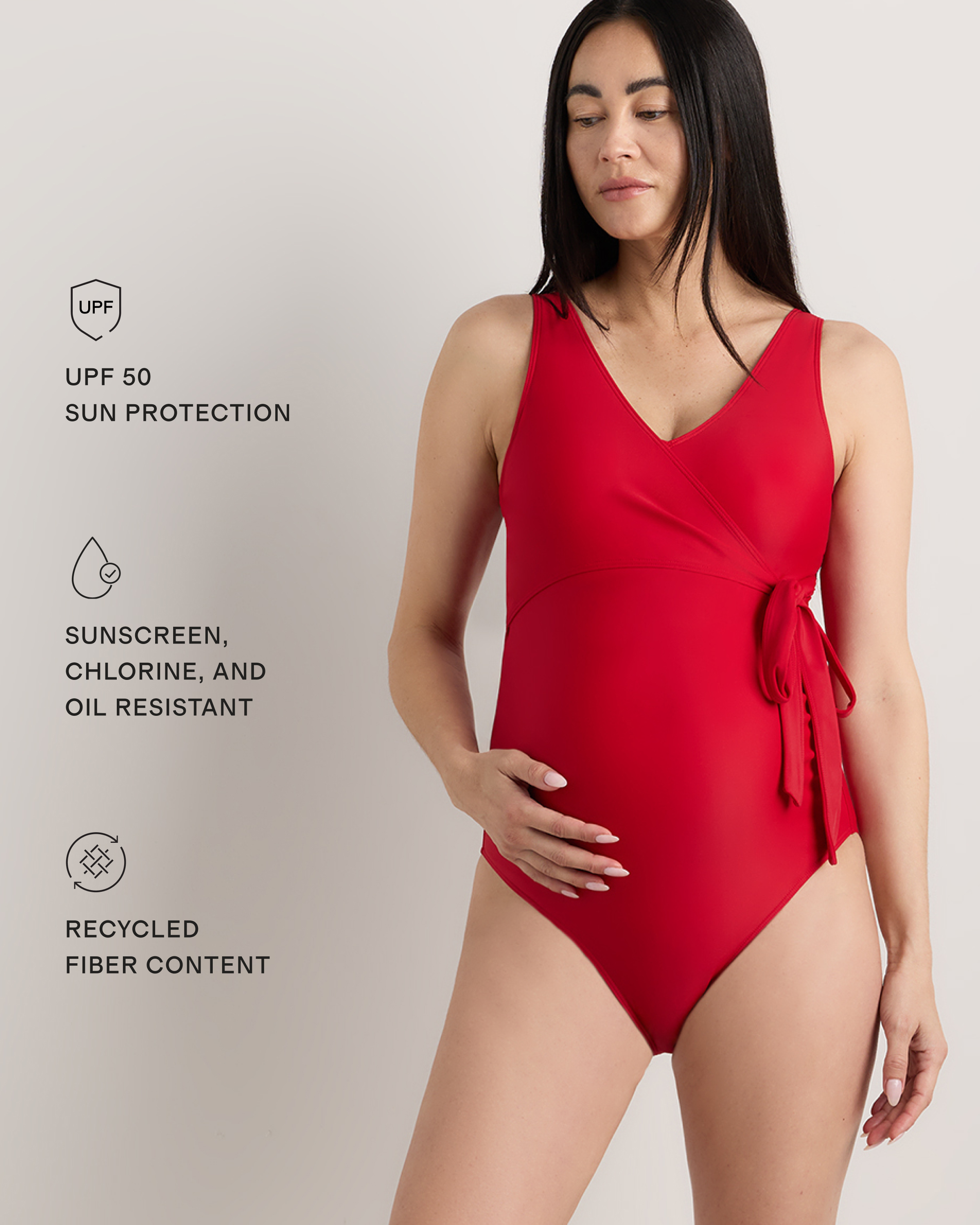 Italian Maternity Wrap One-Piece Swimsuit — Image 9