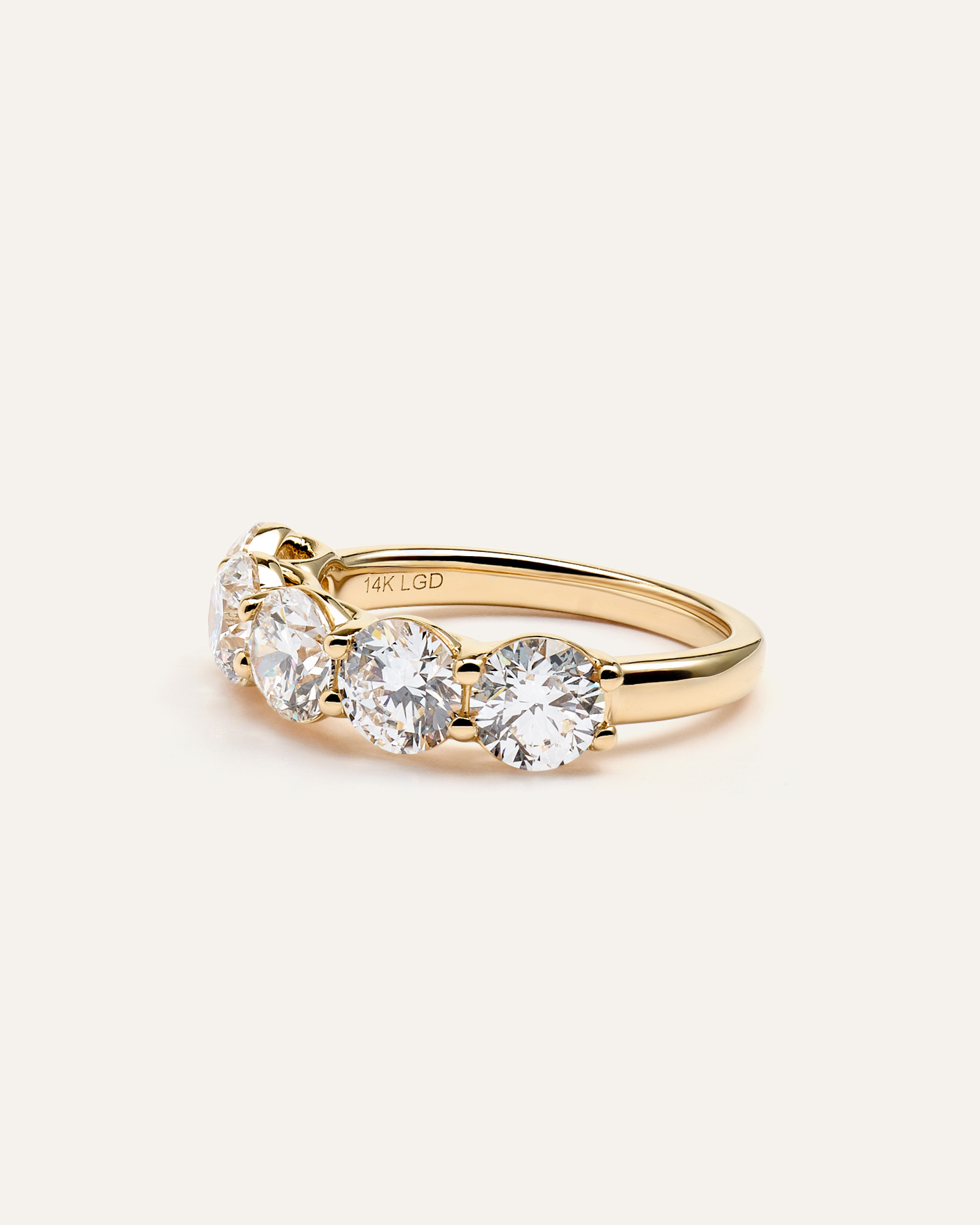 Lab Grown Diamond Five Stone Band — Image 12