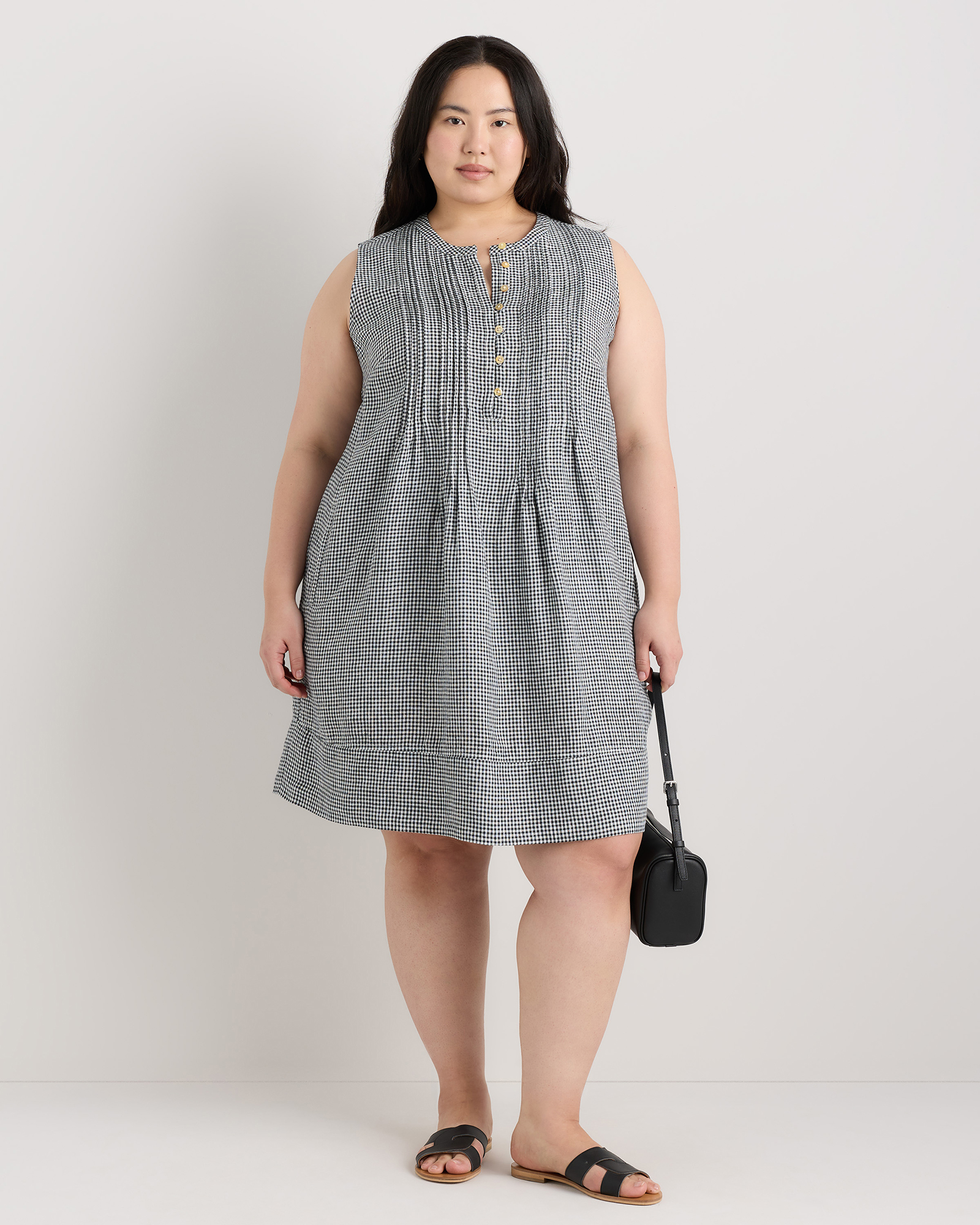 100% European Linen Sleeveless Swing Dress — Image 36