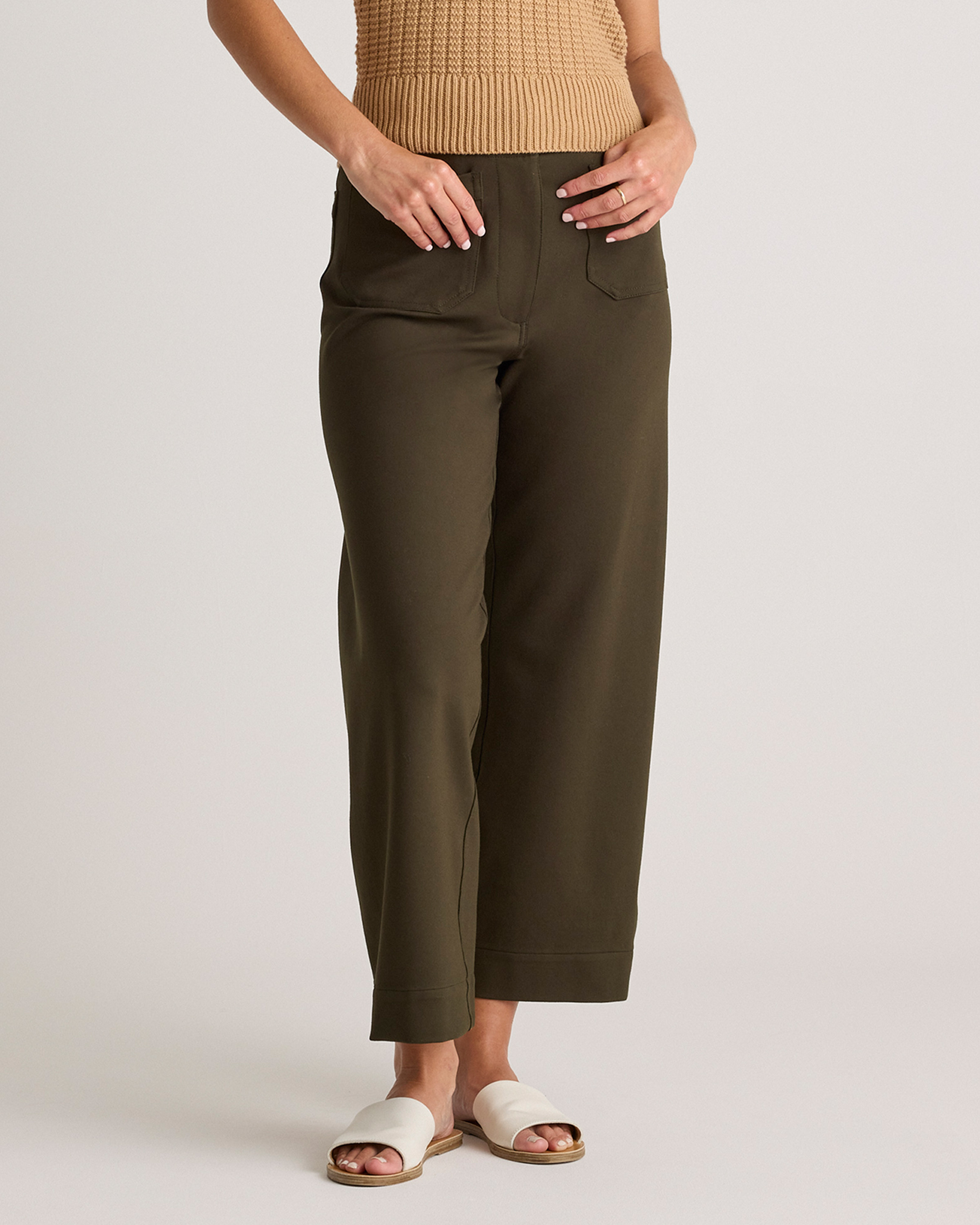 Ultra-Stretch Ponte Cropped Wide Leg Pants — Image 18