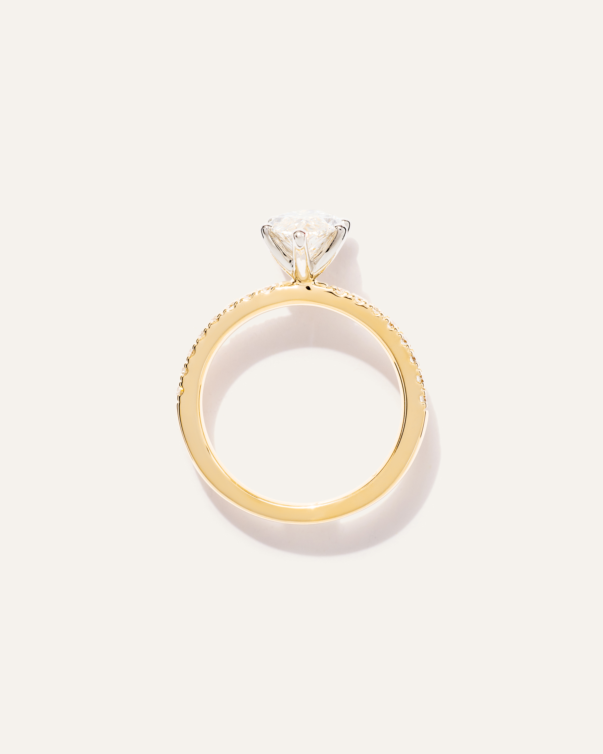 Lab Grown Diamond Marquise Petite Pave Engagement Ring - 2ct — Image 7