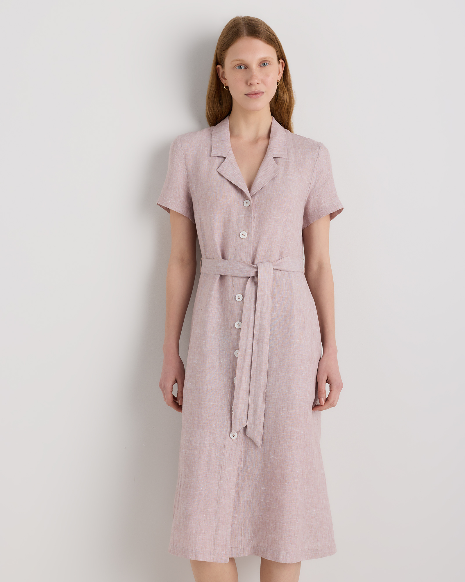 100% European Linen Button Front Dress — Image 67