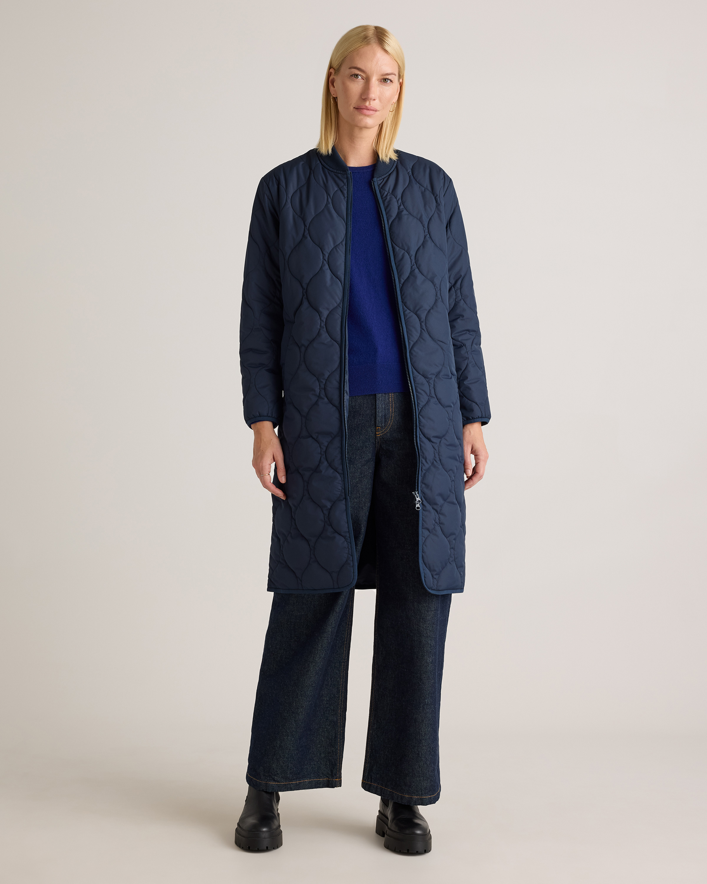 Featherless Quilted Puffer Long Coat — Image 19