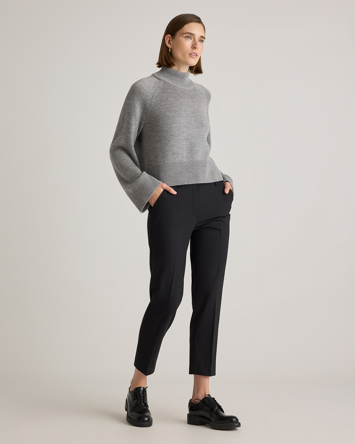 Australian Merino Wool Cropped Mock Neck Sweater — Image 28