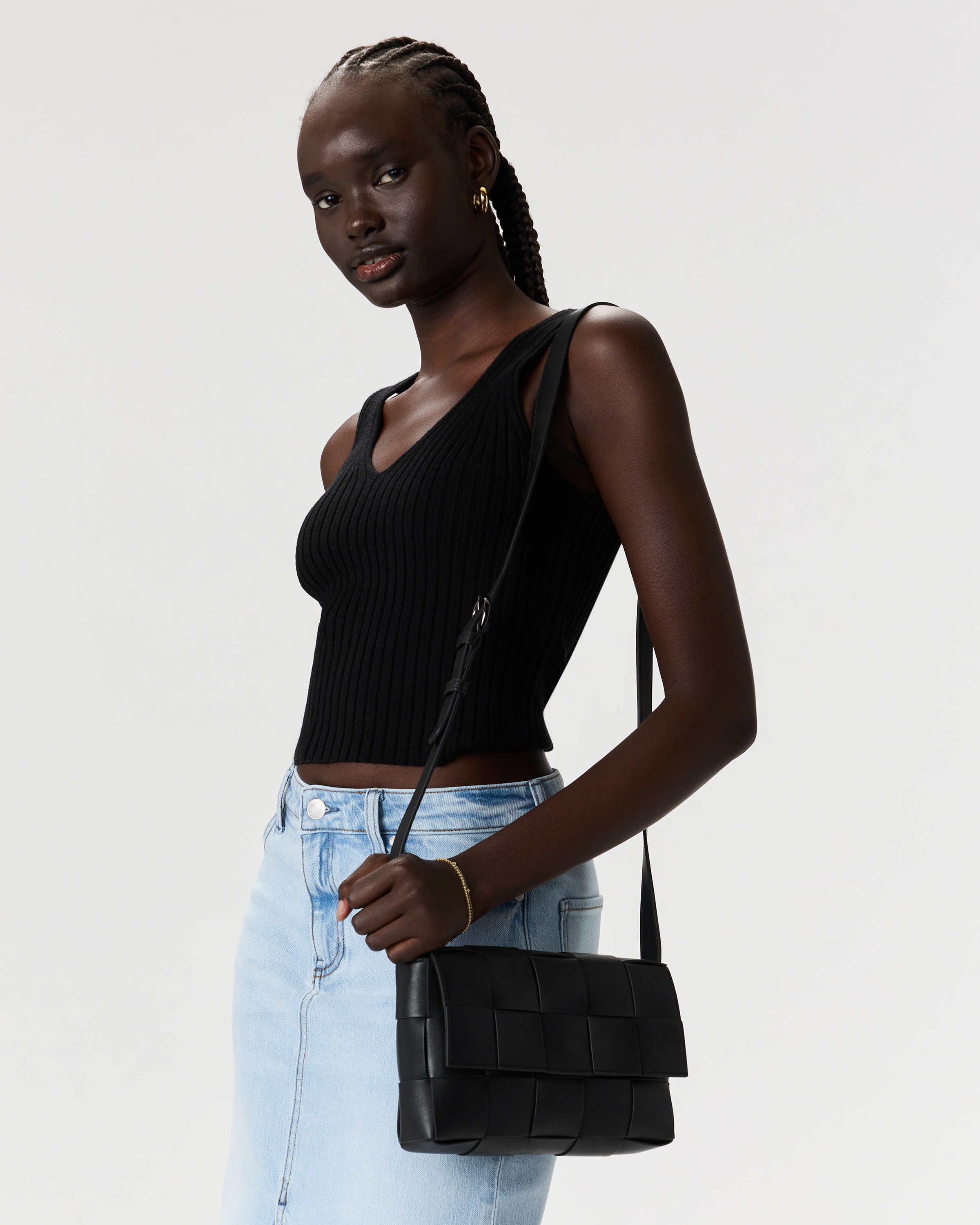 Italian Leather Handwoven Flap Crossbody — Image 7