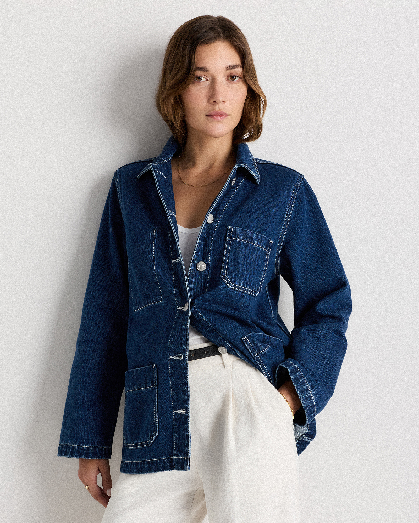 100% Organic Cotton Denim Chore Jacket — Image 11