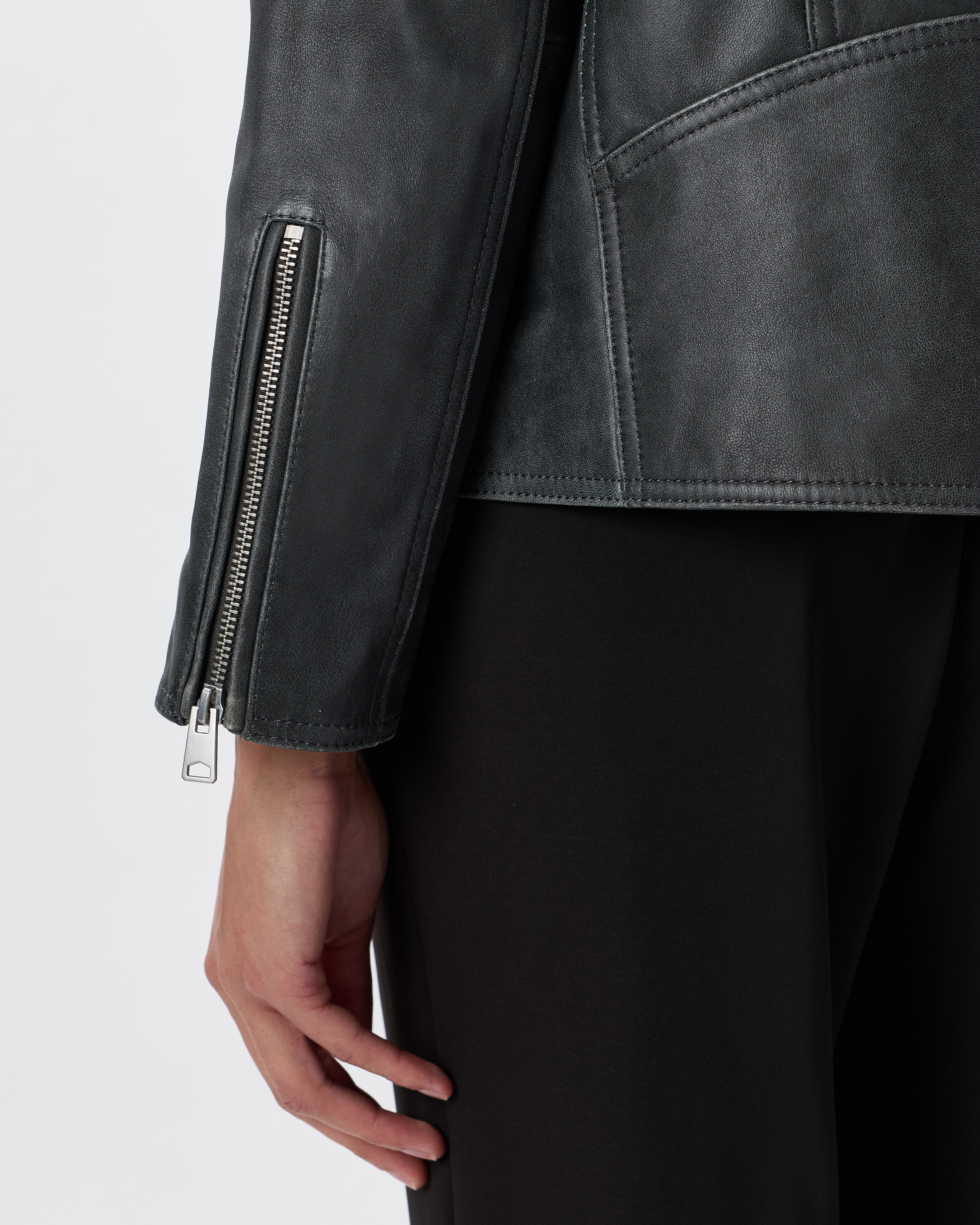 100% Leather Oversized Biker Jacket — Image 6