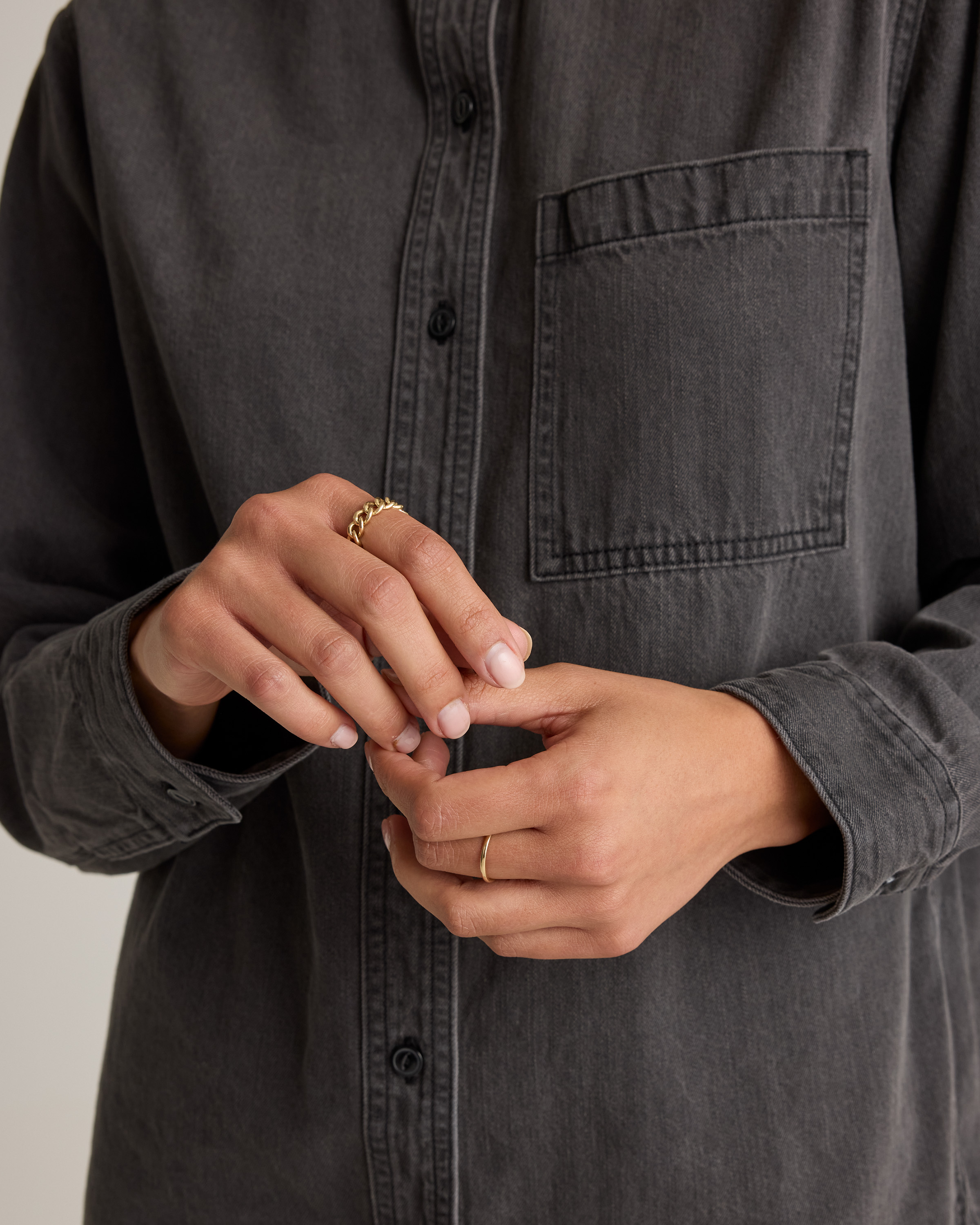 Distressed Denim Oversized Shirt — Image 11