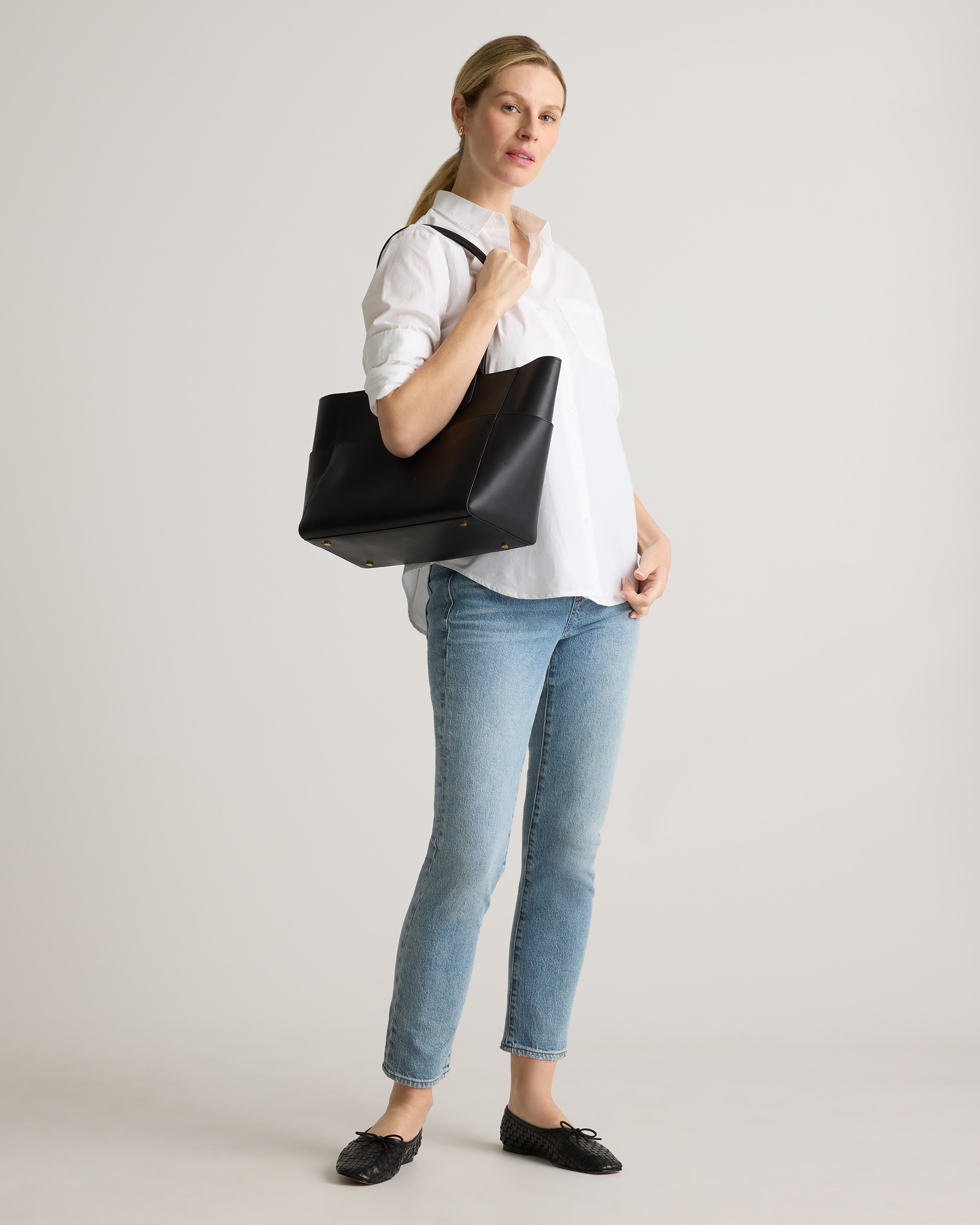 Italian Leather Shopper Tote — Image 12